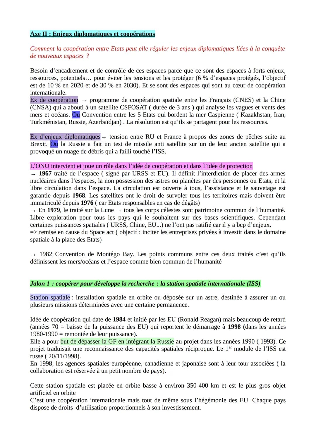 Géopolitique révisions
THEME II: DE NOUVEAUX ESPACES DE CONQUETES
Introduction
Océans et espaces: quelles spécificités ?
Espace: milieu q