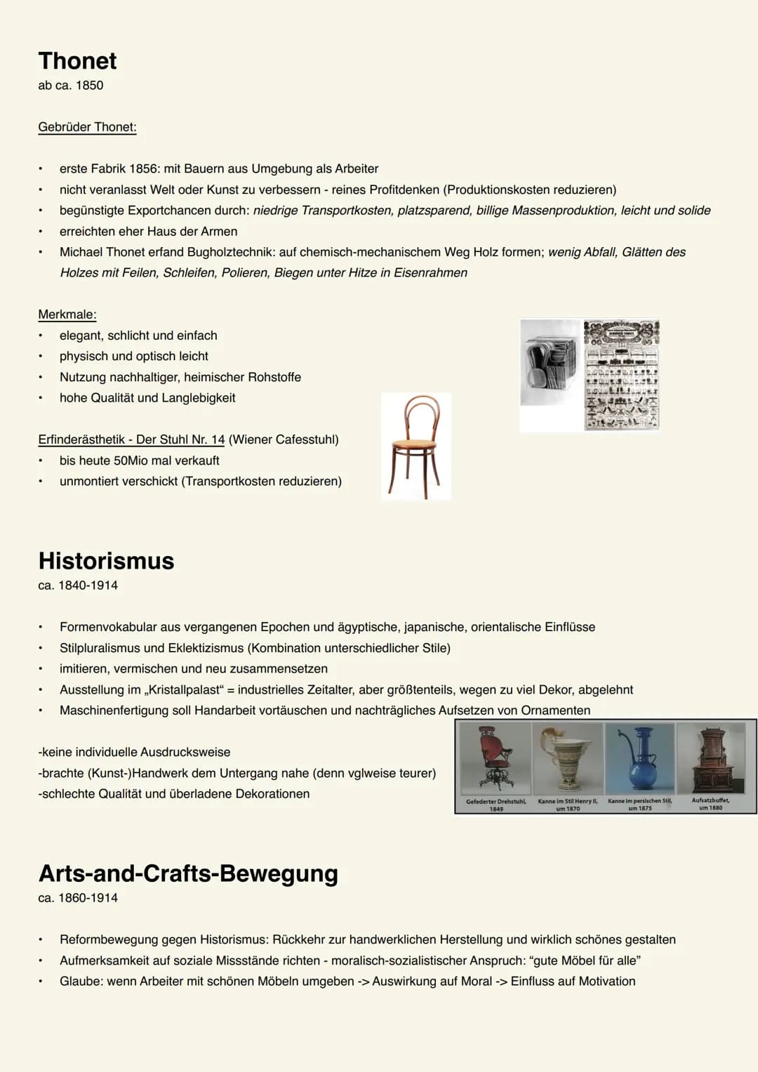 # Thonet
ab ca. 1850
Gebrüder Thonet:
- erste Fabrik 1856: mit Bauern aus Umgebung als Arbeiter
- nicht veranlasst Welt oder Kunst zu verb