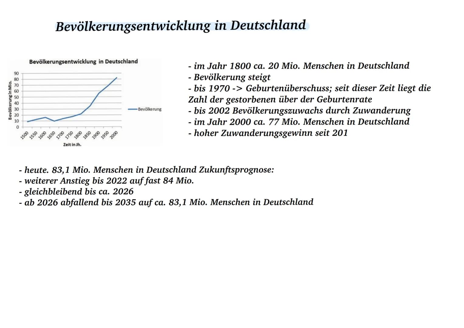 # Bevölkerungsentwicklung und Migration # Bevölkerungsentwicklung in Deutschland
Bevölkerung in Mlo.
80 70 60 50 40 30 20 10 0
Bevölkerungs