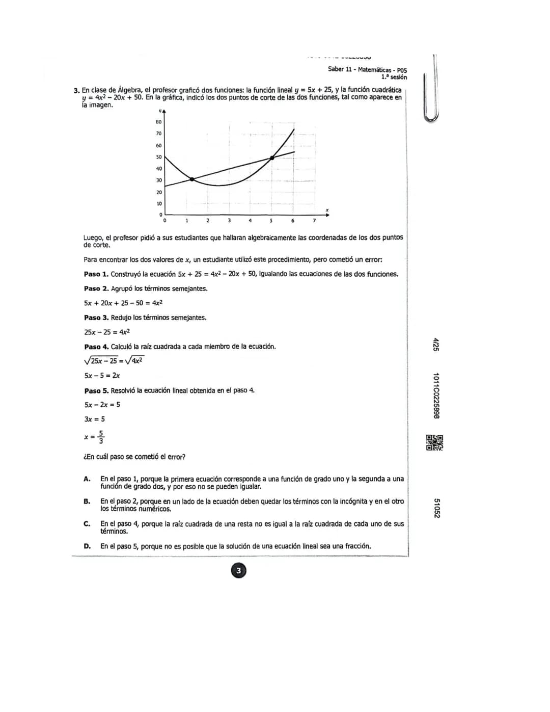U
icfes***
MATEMÁTICAS
1. La figura muestra el triángulo rectángulo EFG.
¿Cuál segmento representa la hipotenusa del triángulo rectángulo E