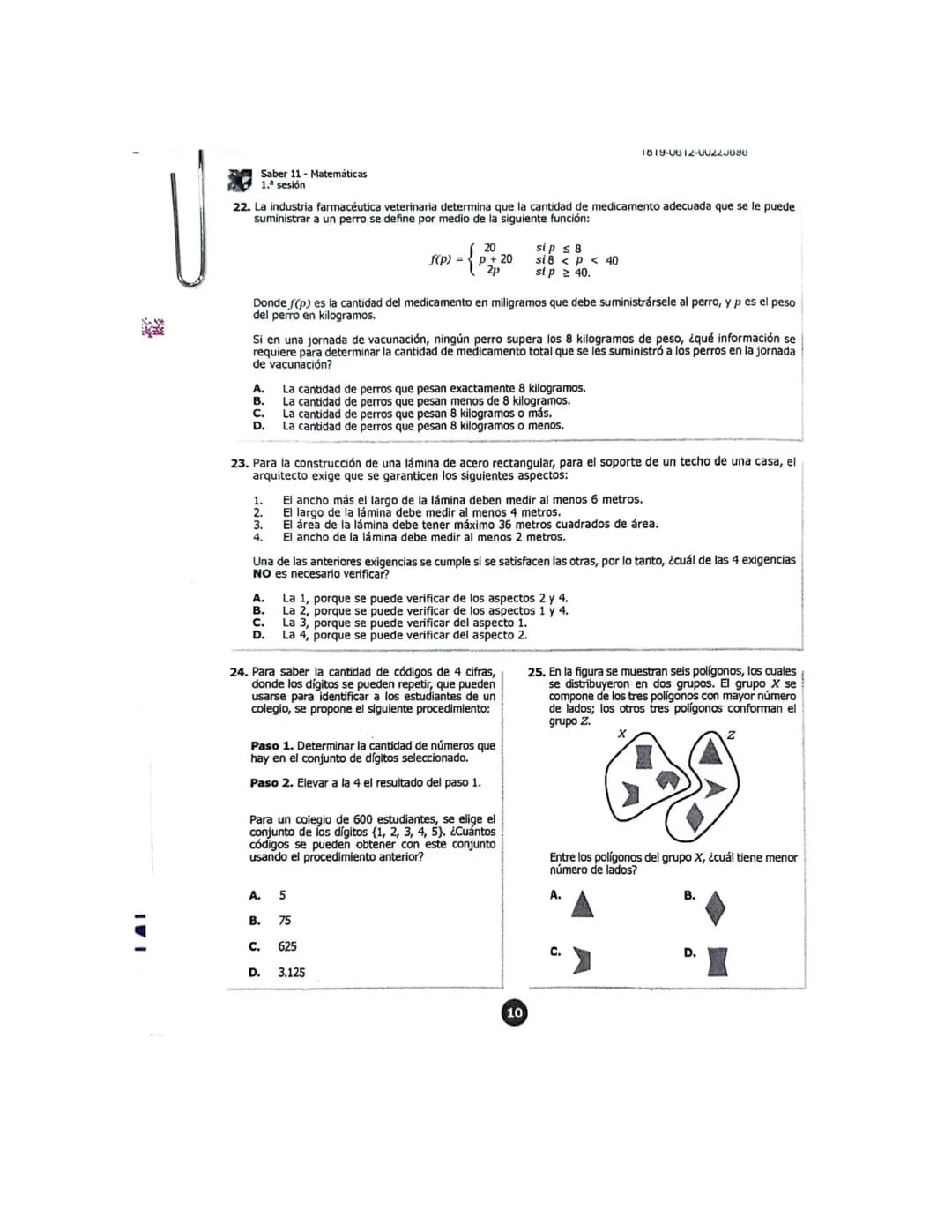U
icfes***
MATEMÁTICAS
1. La figura muestra el triángulo rectángulo EFG.
¿Cuál segmento representa la hipotenusa del triángulo rectángulo E