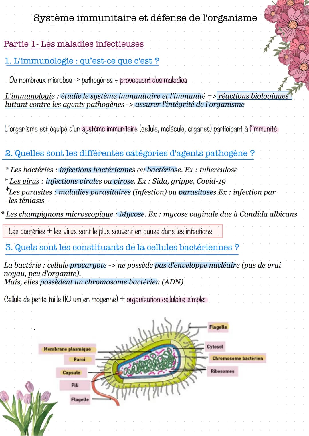 # Système immunitaire et défense de l'organisme
Partie 1- Les maladies infectieuses
1. L'immunologie: qu'est-ce que c'est ?
De nombreux