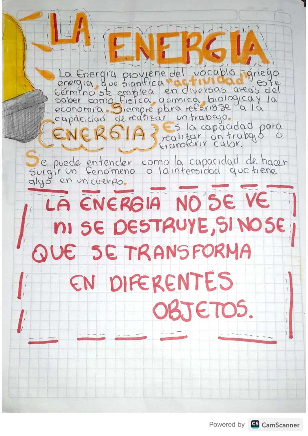 # LA ENERGIA
La Energía proviene del vocablo griego
energia que significa "actividad" este
termino ste emplea en diversas area's del
saber