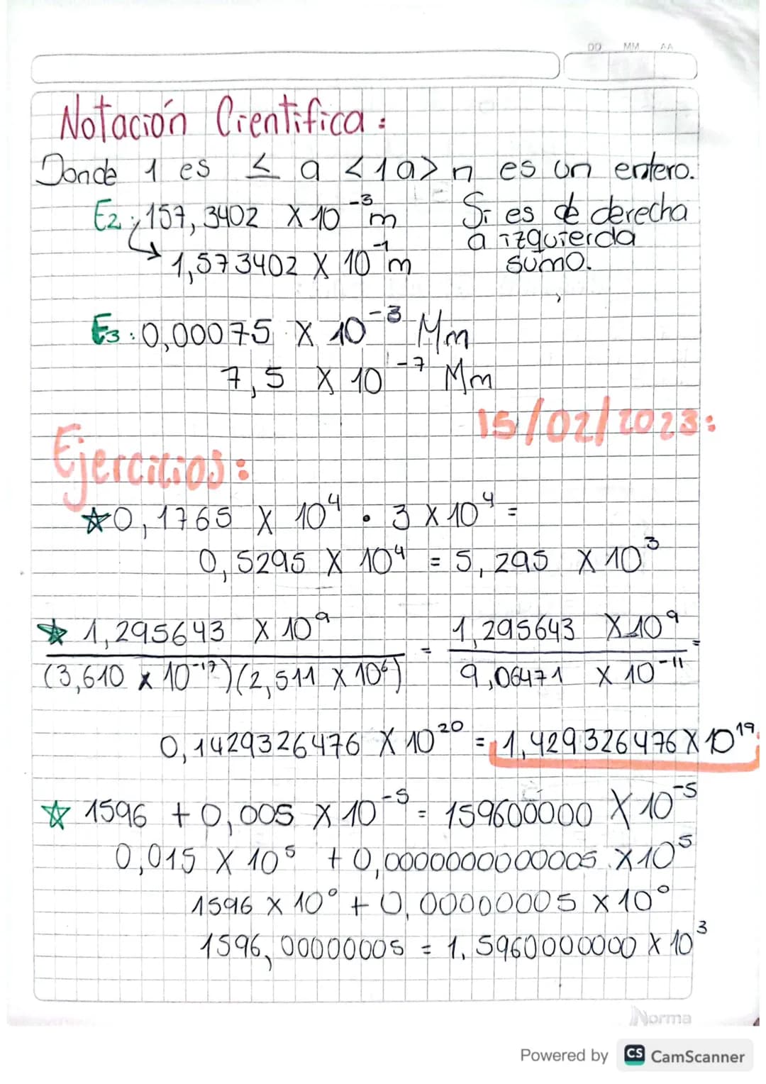 # Exponentes entre (Negativos.
Normalmente es un producto de números
identicos.
Notación Exponencial: Si a es cualquier número
real y n es
