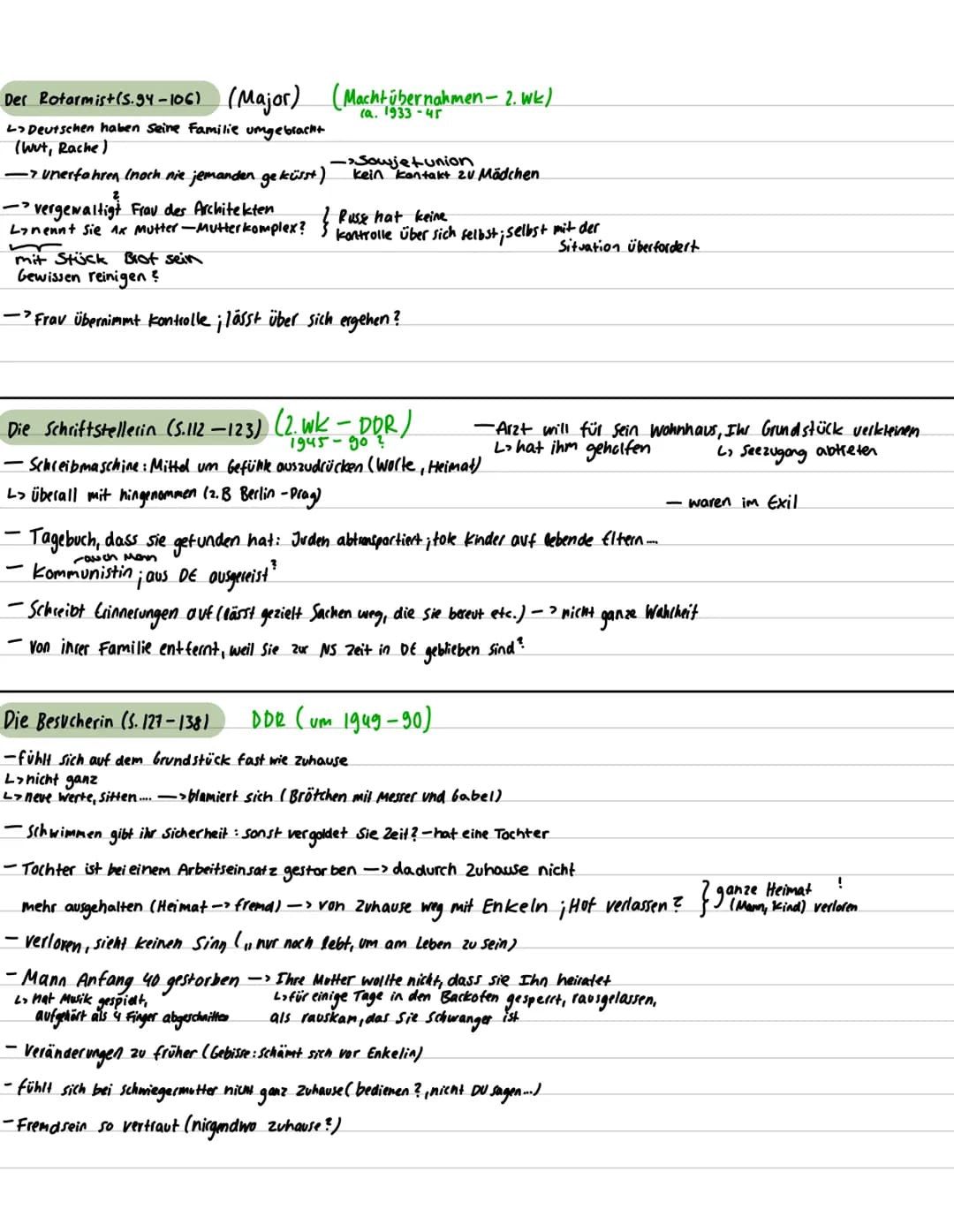 ca. 1930-2000
# HEIMSUCHUNG ZUSAMMENFASSUNG (alle Personent Interpretationsansätze)
Entstehung (5.9-11)
-11 Kapitel + Gärtner
-Beschreibung,