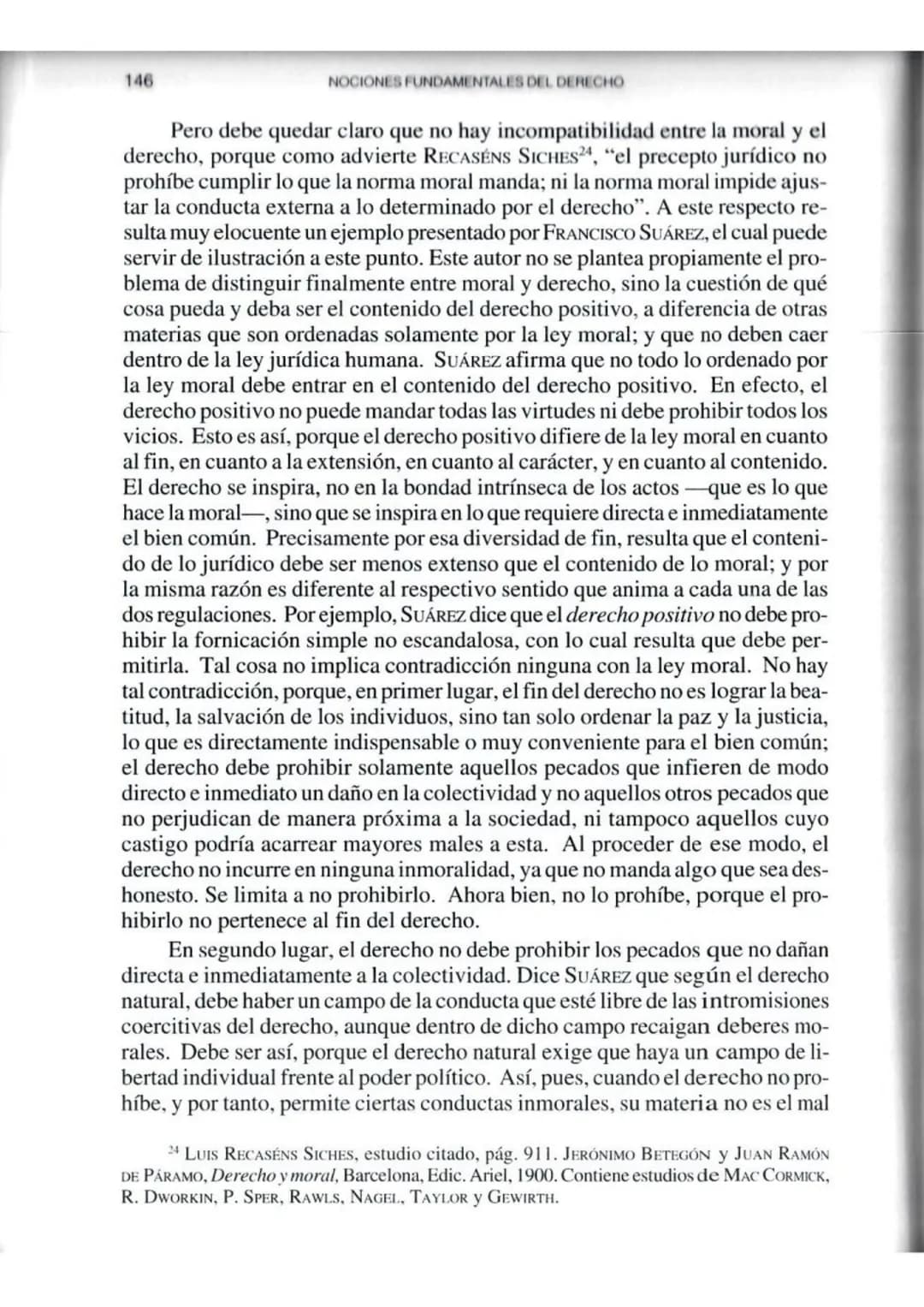 # CAPÍTULO VI
MORAL Y DERECHO
1. PLANTEAMIENTO DEL PROBLEMA
Tanto el derecho como la moral son sistemas normativos de la conducta
humana.