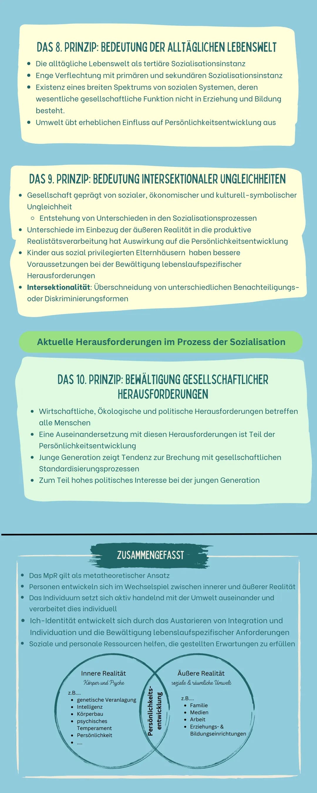 # DIE 10 PRINZIPIEN NACH
BAUER/HURRELMAN
Die zehn Prinzipien des Modells der produktiven Realitätsverarbeitung
im Überblick
Theoretische G