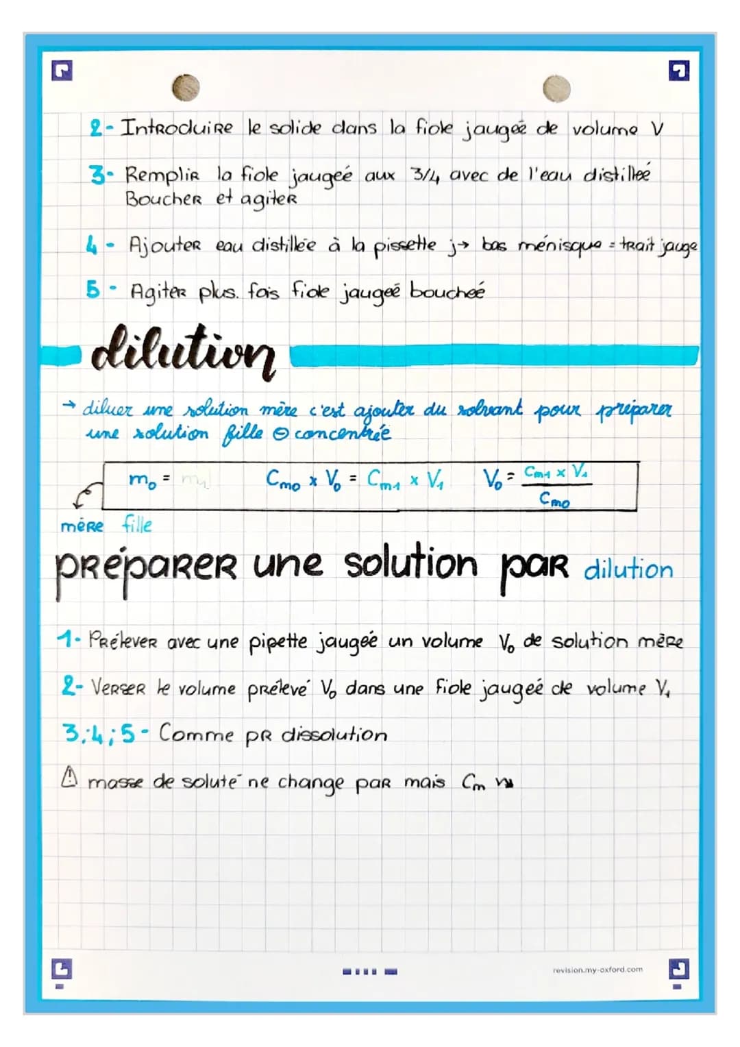 # solutions aque
Solution: mélange homogène obtenu en dissolvant soluteis) dans
solvant
Solute: espèce chimique dissoute en solution moléc