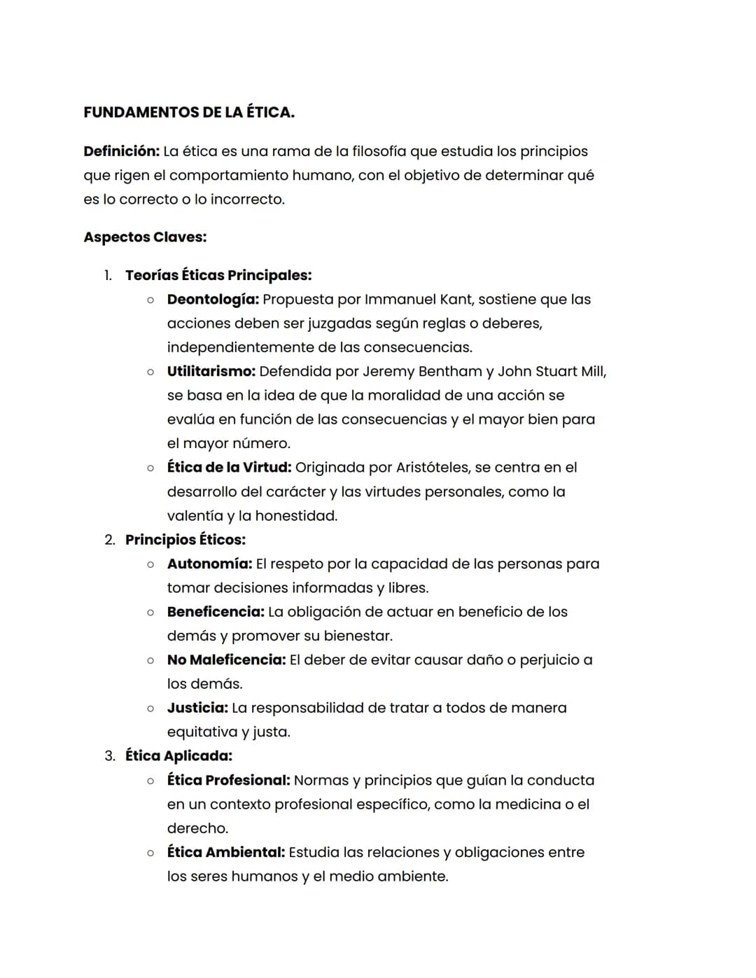 # FUNDAMENTOS DE LA ÉTICA.
Definición: La ética es una rama de la filosofía que estudia los principios
que rigen el comportamiento humano,