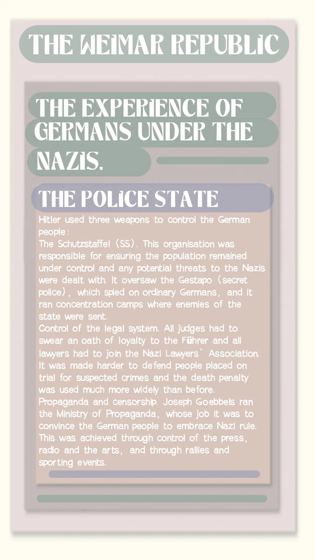 THE WEIMAR REPUBLIC
DEMOCRACY AND
DICTATORSHIP IN
GERMANY
Germany underwent considerable change in the second
half of the 19th century. Th