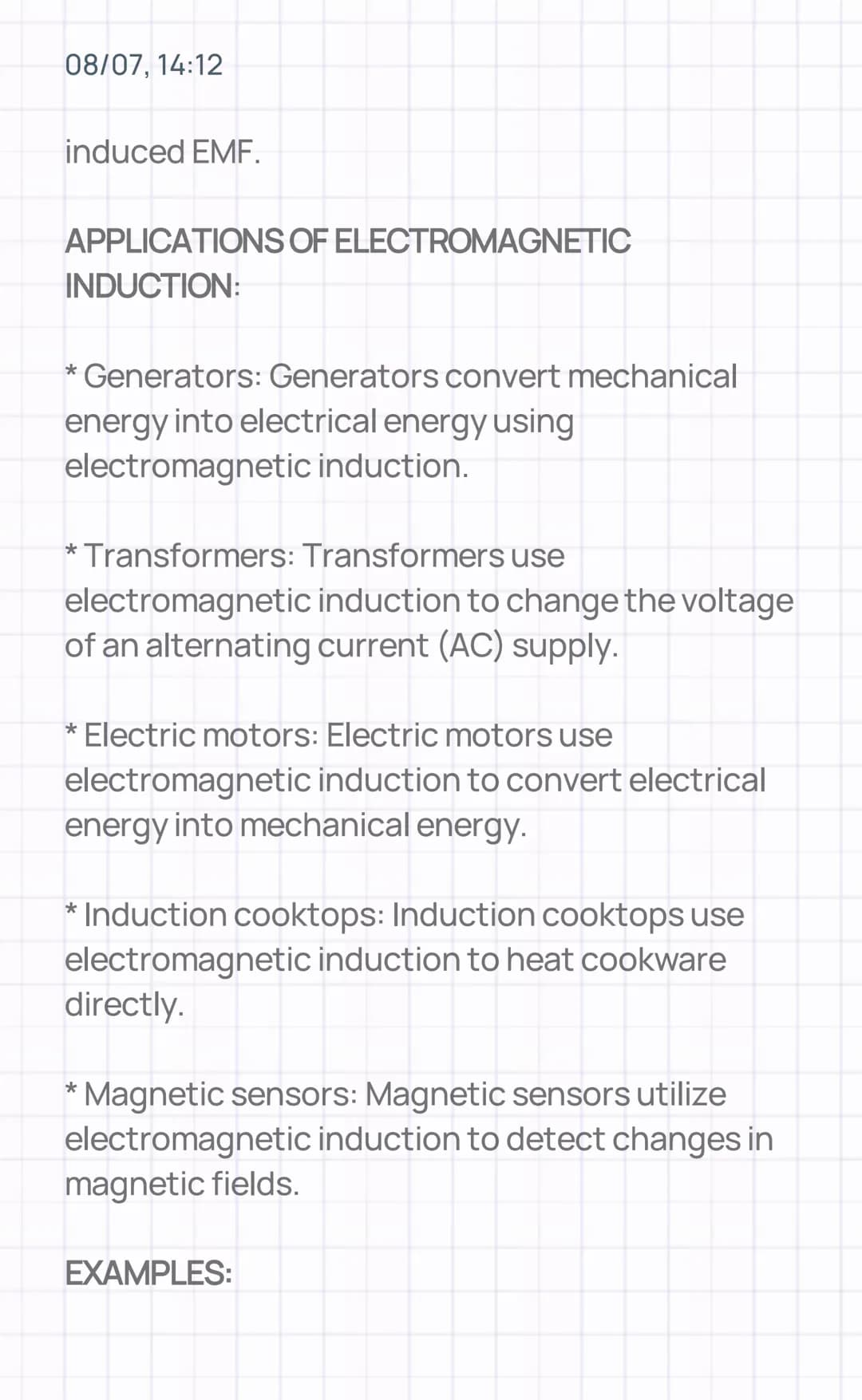 08/07, 14:12
ELECTROMAGNETIC INDUCTION
INTRODUCTION:
Electromagnetic induction is the phenomenon of
producing an electromotive force (EMF)