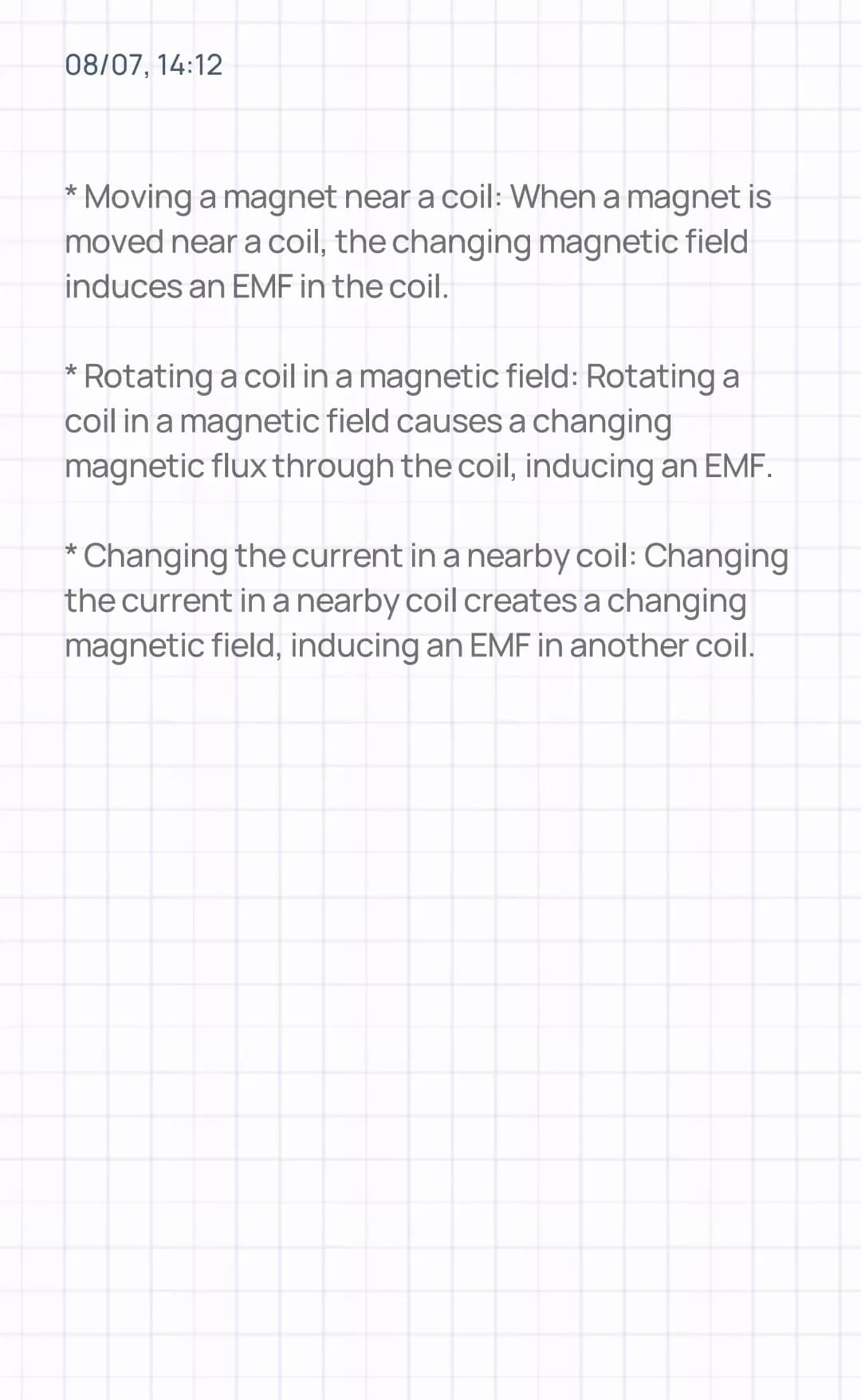 08/07, 14:12
ELECTROMAGNETIC INDUCTION
INTRODUCTION:
Electromagnetic induction is the phenomenon of
producing an electromotive force (EMF)