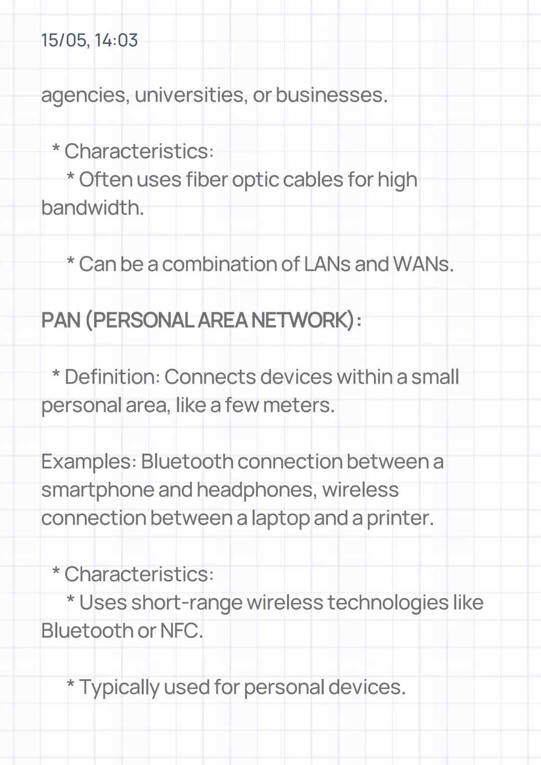 15/05, 14:03
TYPES OF COMPUTER NETWORK
• BY SCOPE:
LAN (LOCAL AREA NETWORK):
* Definition: Connects devices within a small
geographical