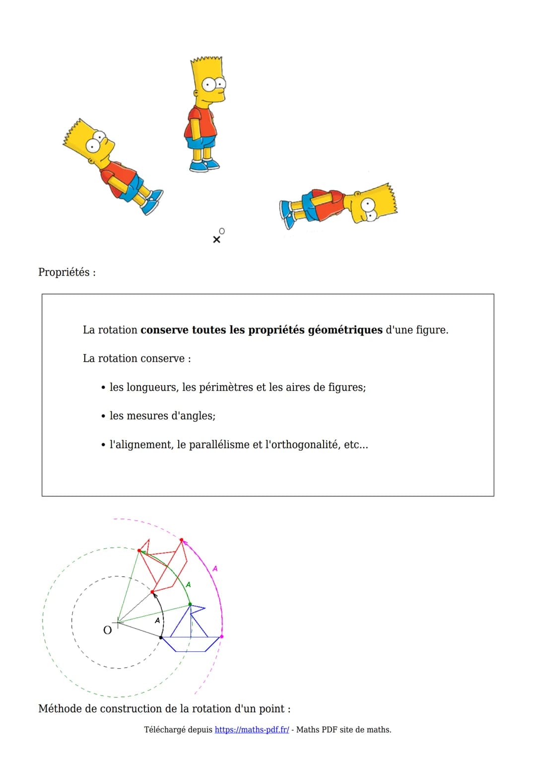 Cours de maths en 4ème
PDF
Translation et rotation
I. La translation :
Définition:
Effectuer la translation d'une figure F, c'est la dé