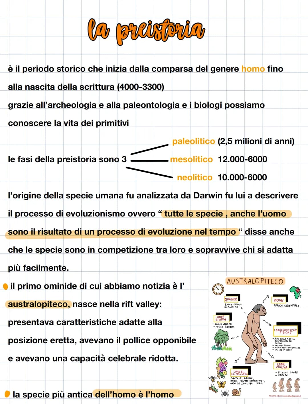# la preistoria
è il periodo storico che inizia dalla comparsa del genere homo fino
alla nascita della scrittura (4000-3300)
grazie all'arc