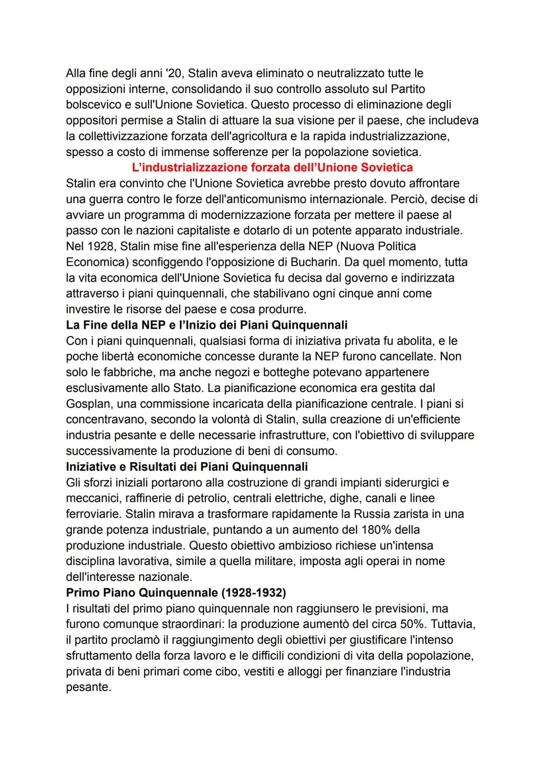 # L'ascesa di Stalin (capitolo 9 libro 3)
Dopo la morte di Lenin, l'Unione Sovietica fu teatro di una feroce lotta per la
successione alla