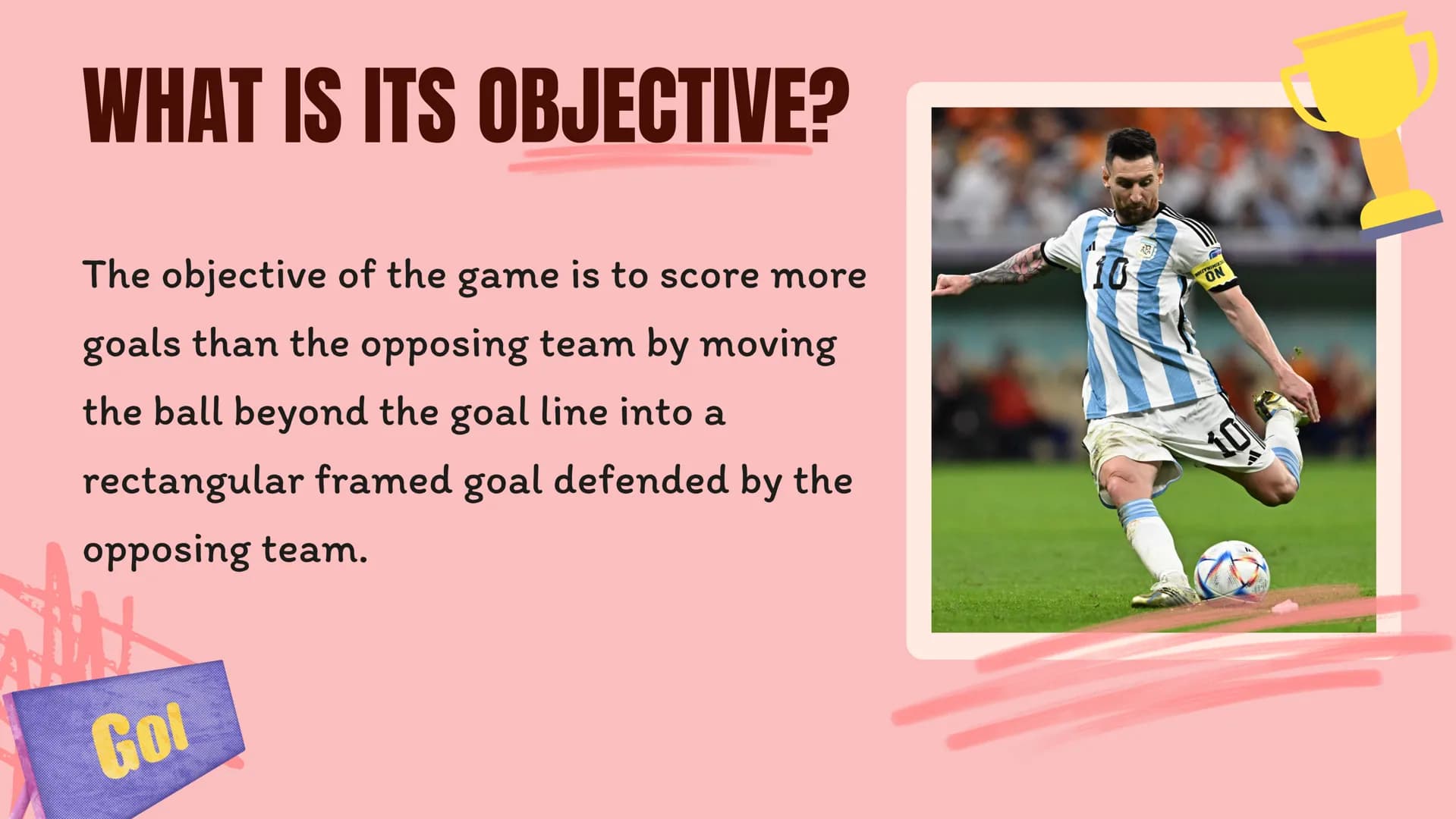 SOCCER # AGENDA
WHAT IS SOCCER?
WHAT IS ITS OBJECTIVE?
HOW LONG DOES IT LAST?
COMPARISONS
وللل # WHAT IS SOCCER?
Soccer is a team spor
