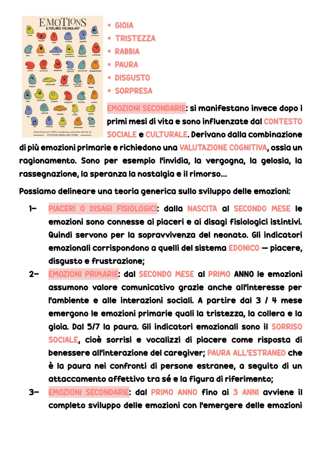 # LO SVILUPPO
# EMOTIVO
EMOZIONI
Le emozioni sono parte integrante della vita quotidiana di tutti e
svolgono delle funzioni fondamentali