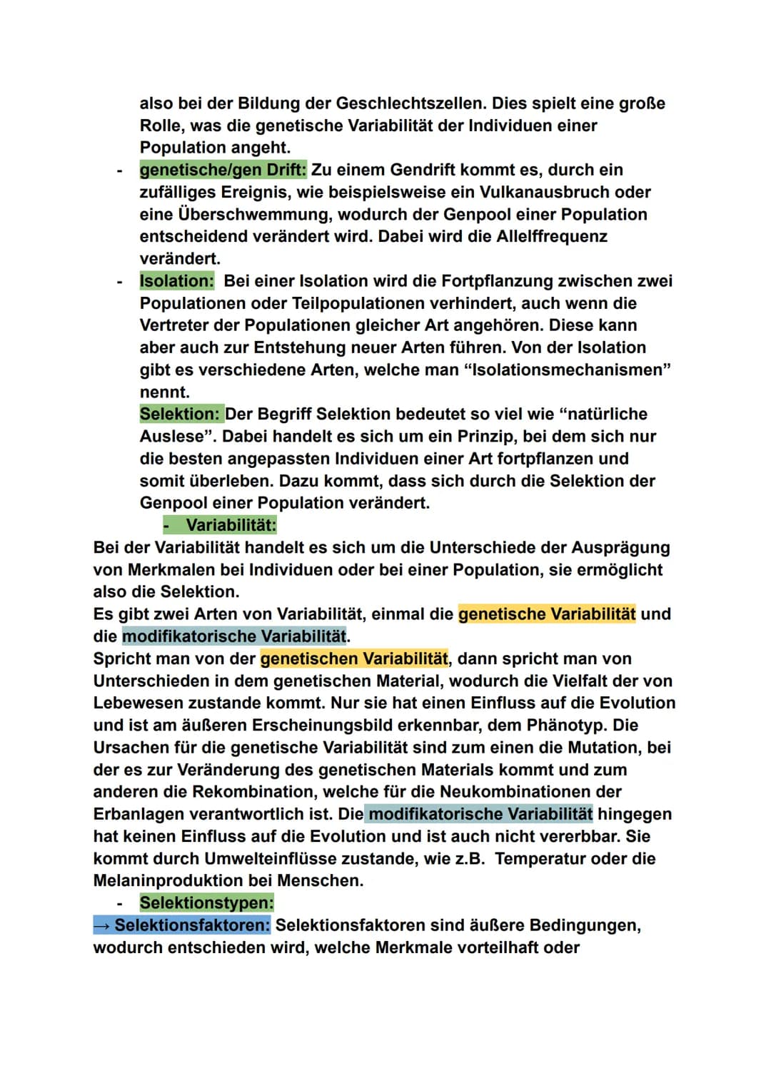 # Biologie - Evolution
## 1. Evolutionstheorien
- Jean Baptiste de Lamarck:
Laut Lamarck passen sich die Arten im Laufe der Zeit an ihre