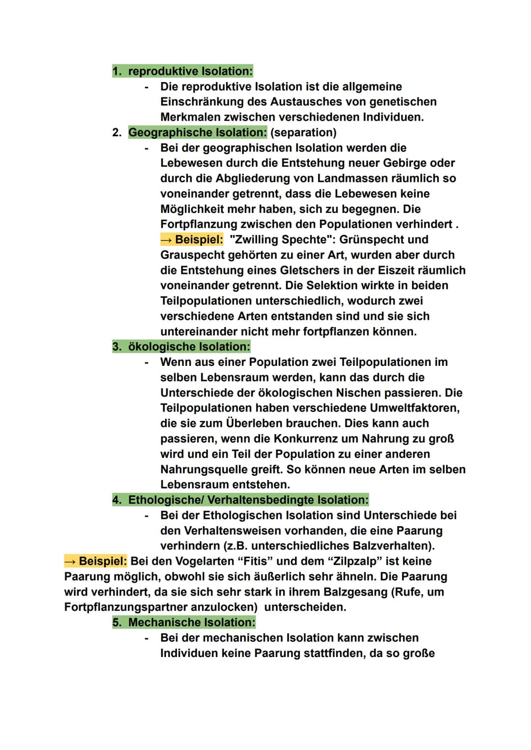 # Biologie - Evolution
## 1. Evolutionstheorien
- Jean Baptiste de Lamarck:
Laut Lamarck passen sich die Arten im Laufe der Zeit an ihre