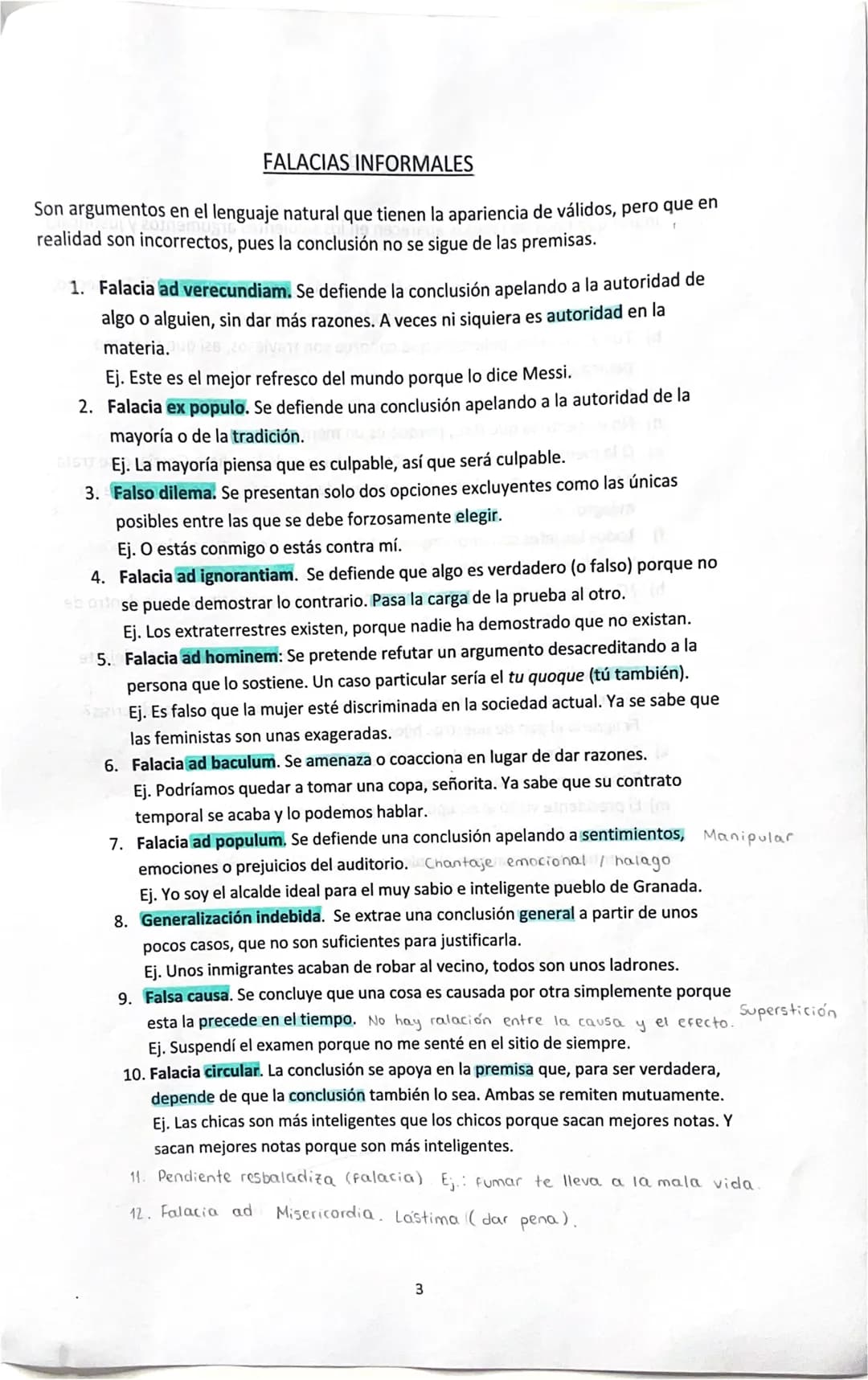# ARGUMENTOS LÓGICAMENTE VÁLIDOS Y FALACIAS FORMALES
En el argumento lógicamente válido, la conclusión se sigue de las premisas: si las
pre