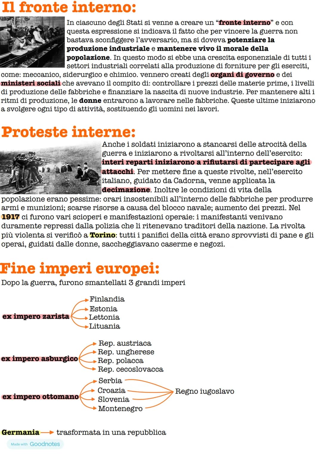 # Prima Guerra Mondiale
Cause:
- Politiche → problemi dati dal potere sulle terre
- Militari → si era affermata una politica militarista e