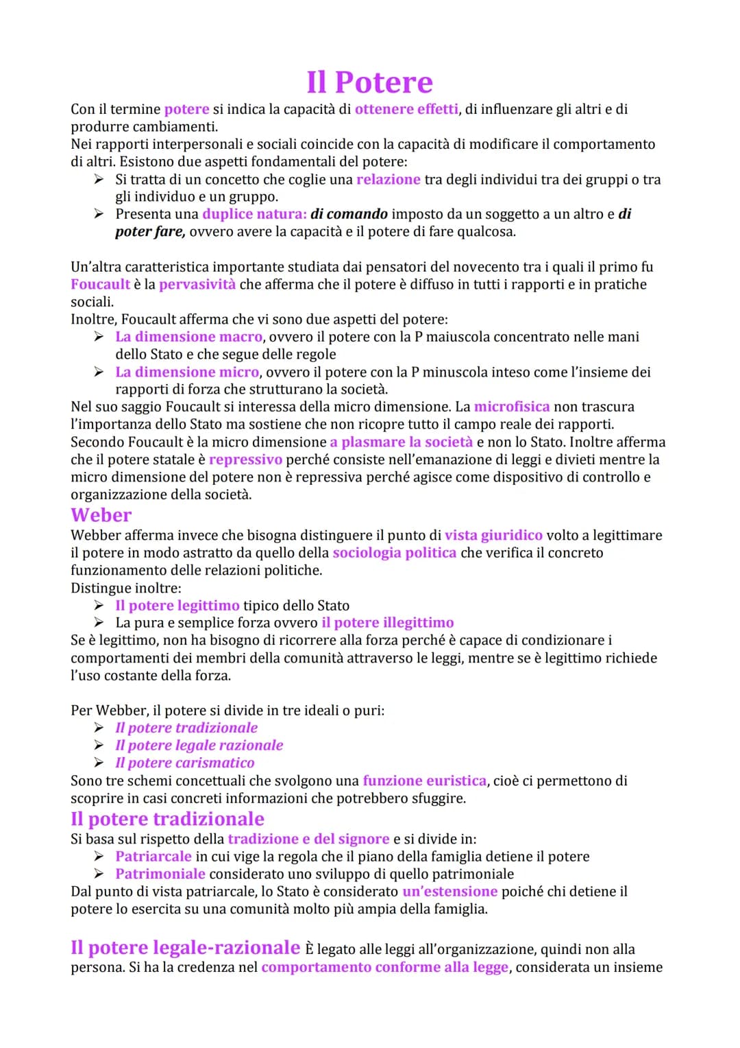 # Il Potere
Con il termine potere si indica la capacità di ottenere effetti, di influenzare gli altri e di
produrre cambiamenti.
Nei rappo