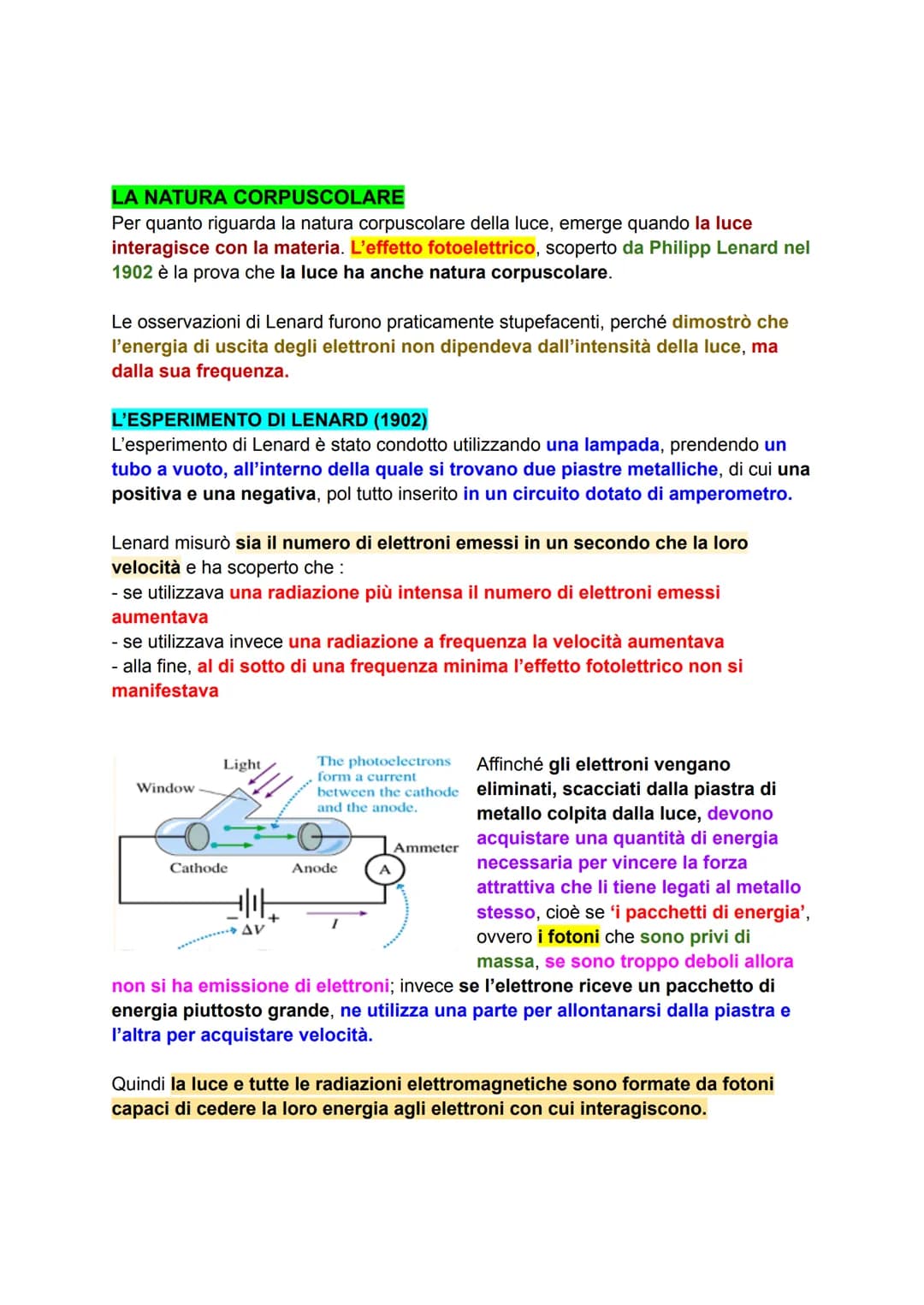 # CAP 9: LA STRUTTURA DELL'ATOMO
la luce
La luce è in realtà un fenomeno della fisica, inoltre è studiato da una disciplina
della scienza,