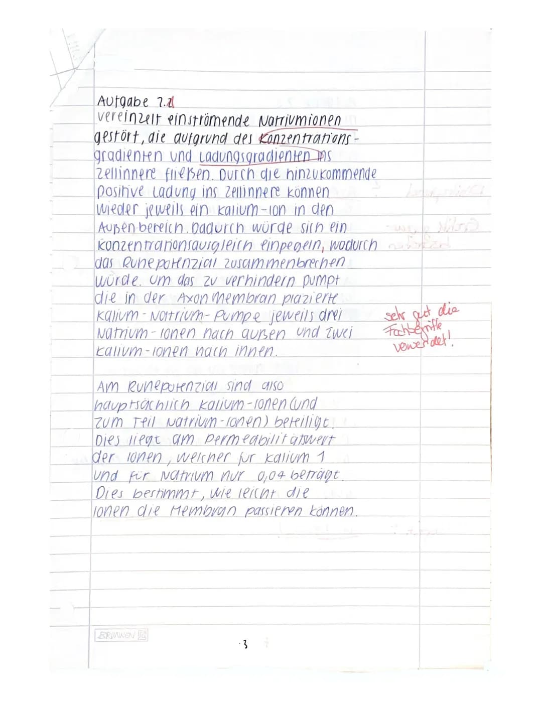 Name:
Klausur I
Neurobiologie
Beurteilung:
erreichte Punktzahl =
61
(von 65 Pkt.=938%)= Note 44
14.11.2023
Bitte achten Sie auf Form und