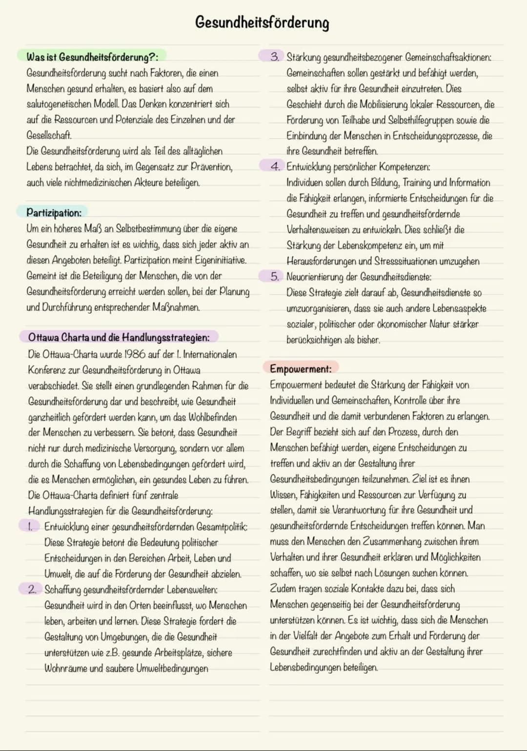 # Prävention:
Prävention umfasst Maßnahmen zur Vermeidung von
Krankheiten. Es wird zwischen Primär-, Sekundär-, und
Tertiärprävention unter