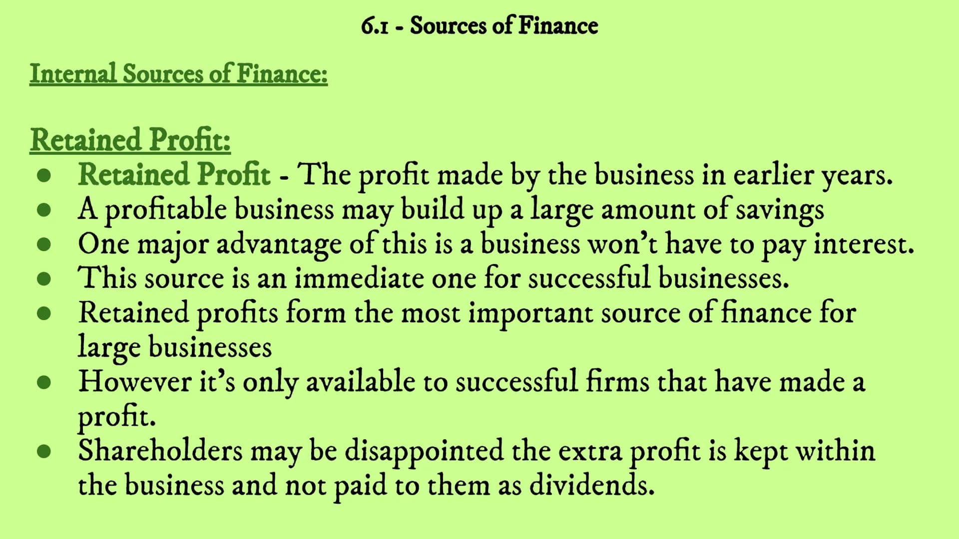 # Business Revision
## Unit 6 - Finance
### 6.1 6.2 6.3 6.4 6.I - Sources of Finance Reasons for raising finance:
New Businesses:
6.1 -