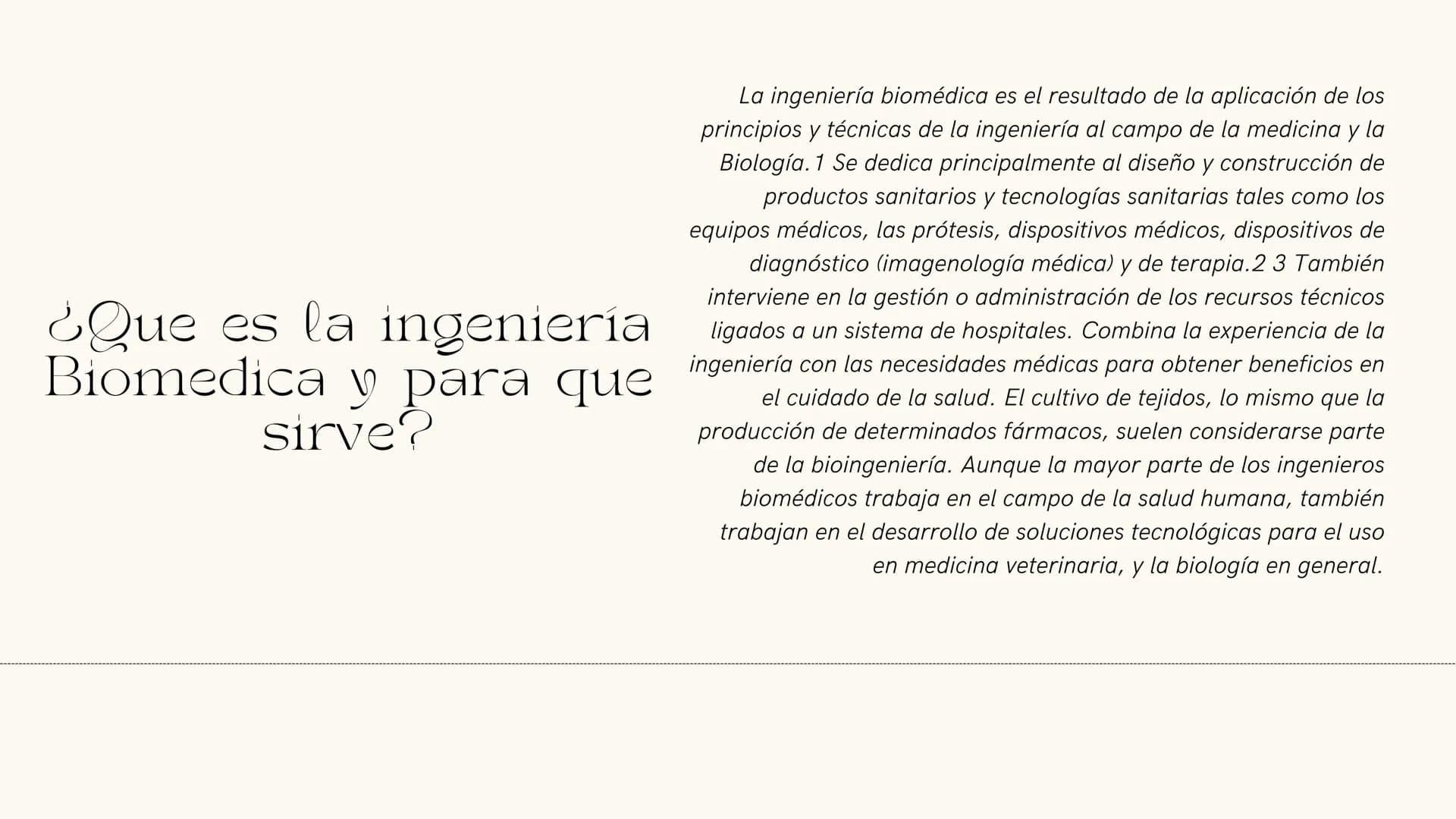 # Ingenieria
## Biomedica
Matematica y Ciencia I ¿Que es la ingeniería
Biomedica y para que
sirve?
La ingeniería biomédica es el resultado