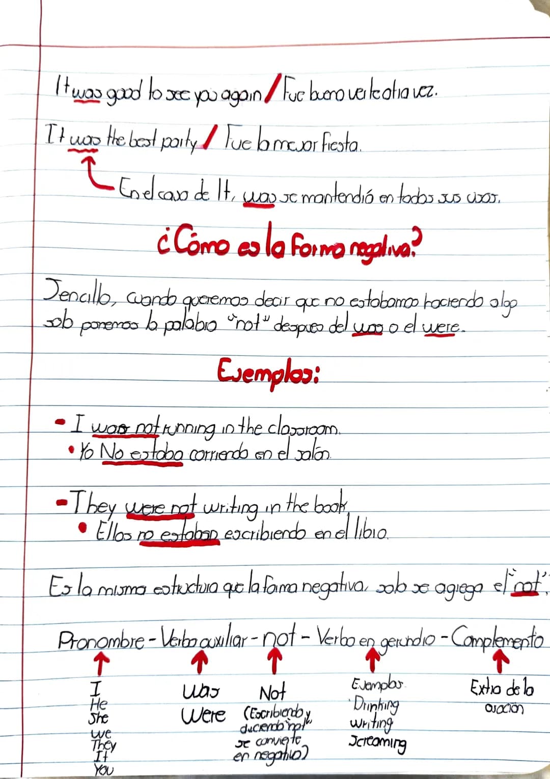 # WAS-WERE
(Rosado continuo)
• El pasado continuo es un tiempo verbal cuando queremos decir
que estabamos haciendo una acción en un- tiempo