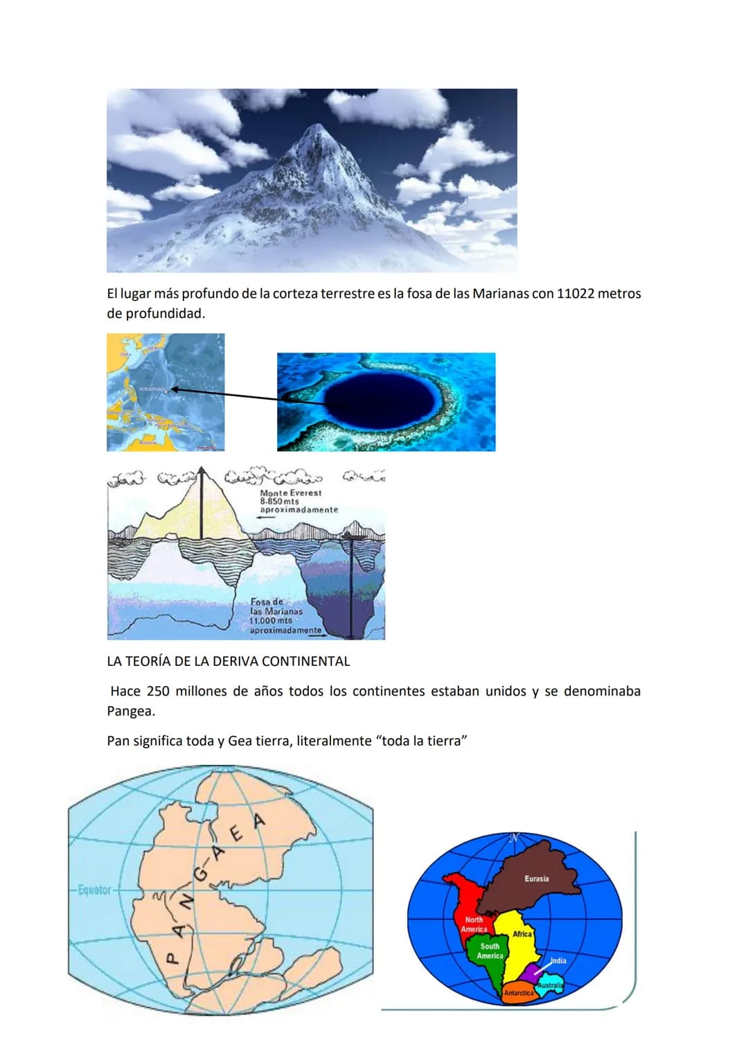 TEMA 2. EL RELIEVE DE LA TIERRA.
1.1 La estructura de la Tierra
1%. Rocas sólidas como basalto y granito
Corteza
Manto
84%. Diversos ma
