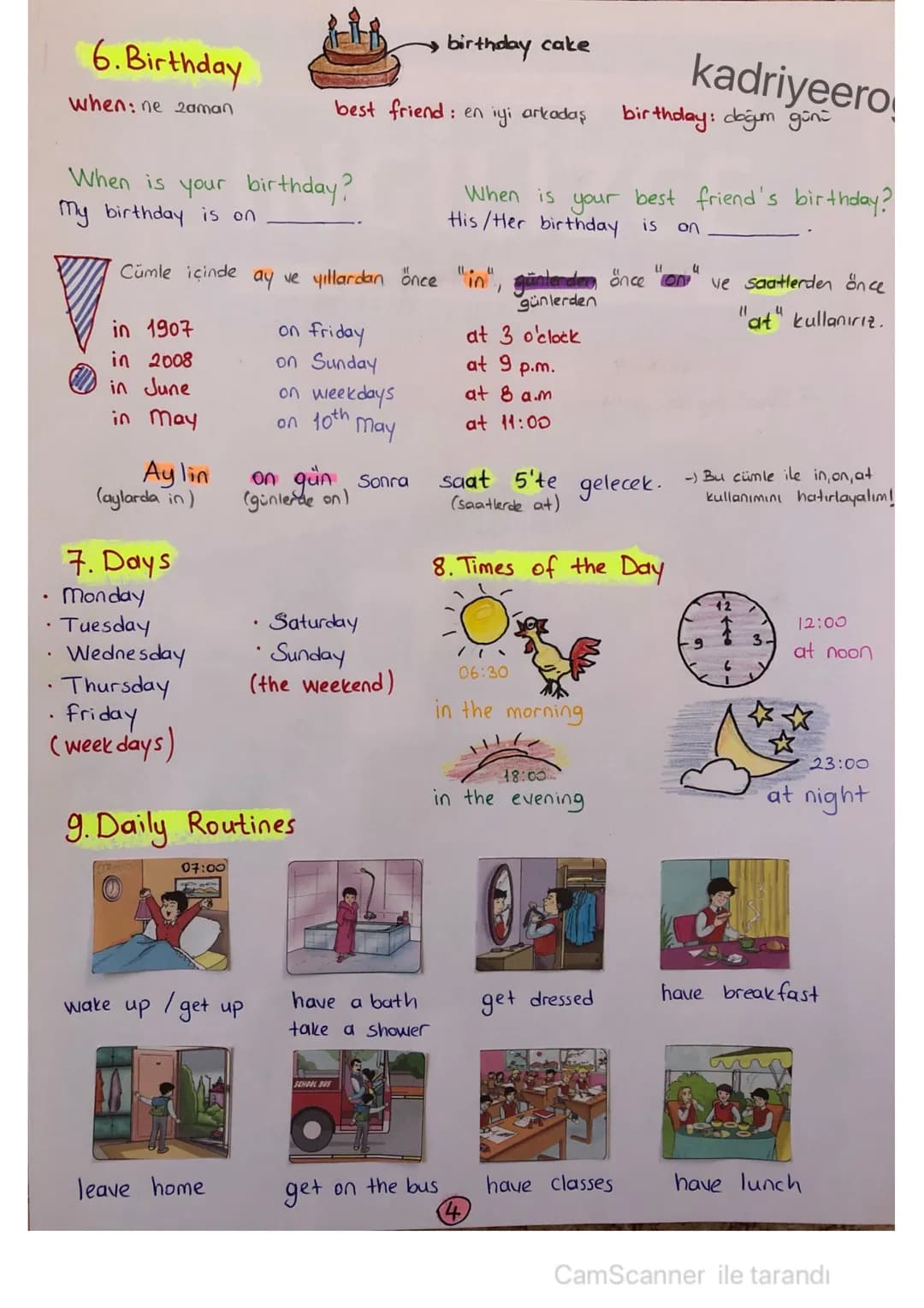 # UNIT 1-5 kadriyeeroglu
life = yaşam, hayat visit = ziyaret etmek diary = günlük
time = zaman, süre attend = katılmak (=join) Study = (der