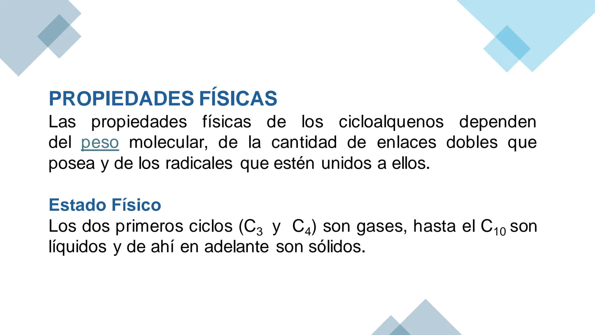 # CICLOALQUENOS
$C_nH_{2n-2}$
Son parte de los compuestos orgánicos insaturados lineales llamados alquenos # Estructura
Estos compuestos,