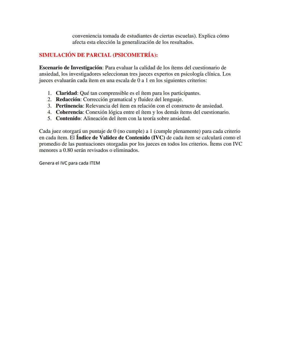 # ESTUDIO PARA PSICOMETRÍA Y CUANTITIVA
LO QUE SE NECESITA PARA PASAR EL PARCIAL (CUANTITATIVA):
1. Enfoque y Diseño de la Investigación
