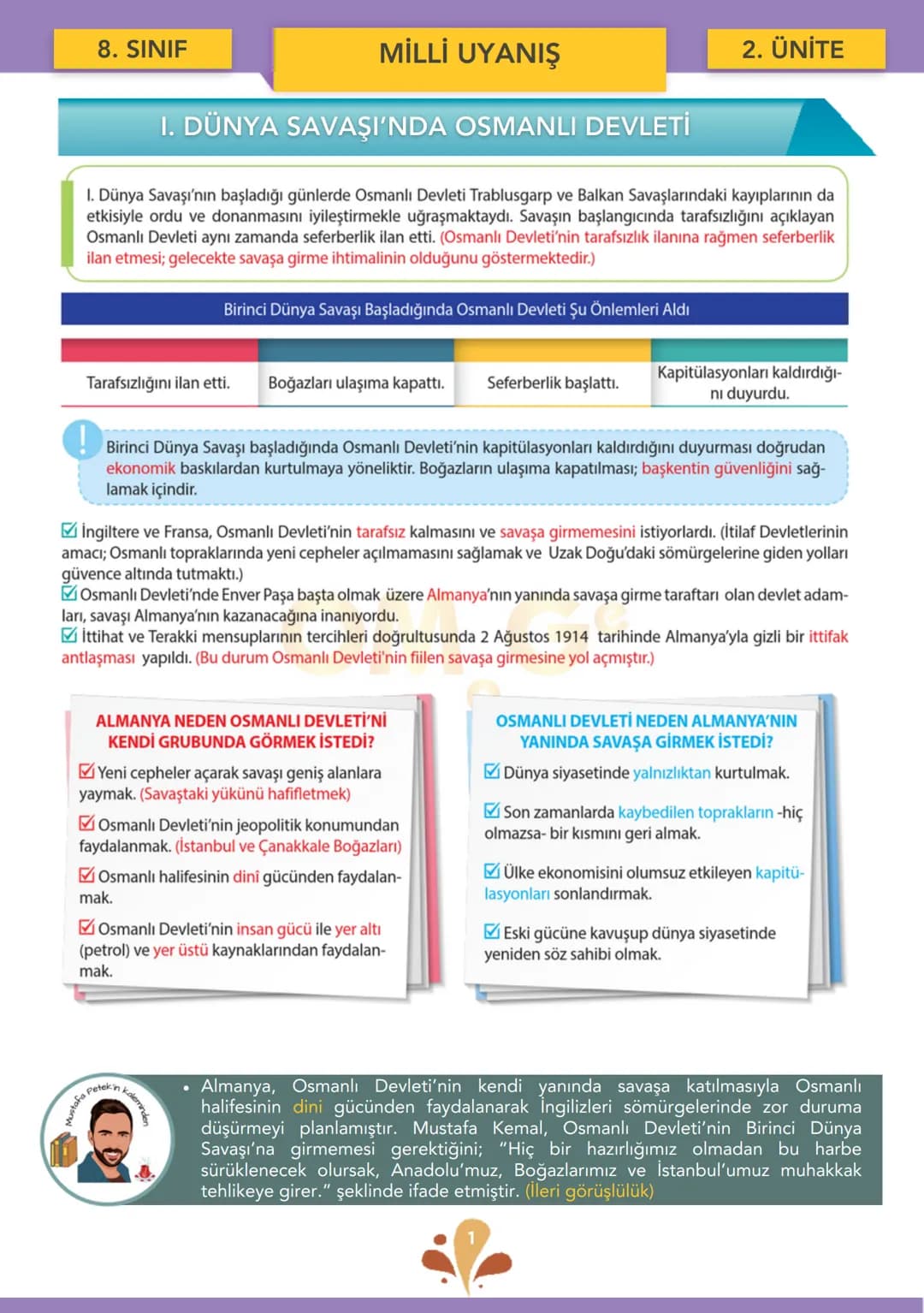 YORUM ODAKLI
DERS NOTLARI
T.C. İnkılap Tarihi ve
Atatürkçülük
KAZANIM UYUMLU
YORUM ODAKLI
ÜNİTE-2
Milli Uyanış: Bağımsızlık
Yolunda At
