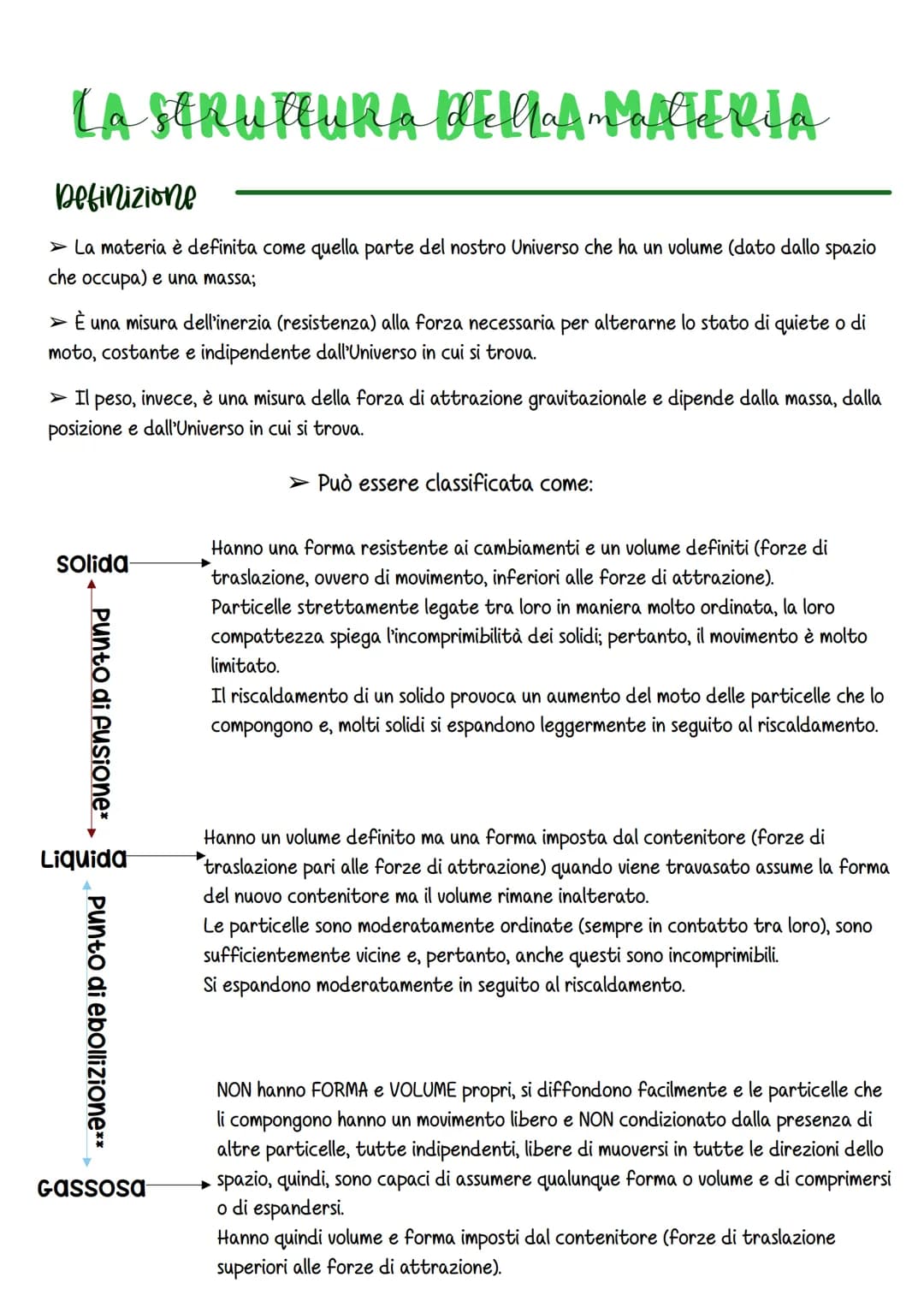 # LA SARUTHUR della mallERIA
## Definizione
➤ La materia è definita come quella parte del nostro Universo che ha un volume (dato dallo spa