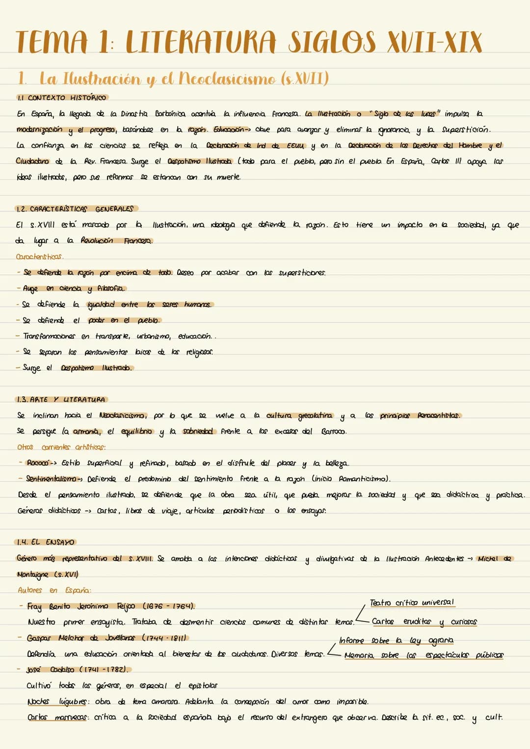 # TEMA 1: LITERATURA SIGLOS XVII-XIX
1. La Ilustración y el Neoclasicismo (s.XVII)
1.I CONTEXTO HISTÓRICO
En España, la llegada de la Di