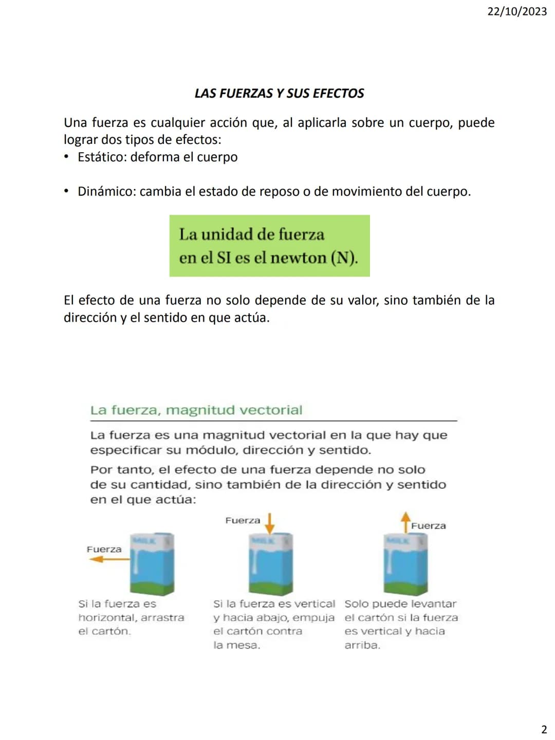 DINÁMICA
LEYES DE NEWTON
22/10/2023
DINÁMICA
La DINÁMICA es la parte de la física que estudia las causas que originan
el movimiento de los