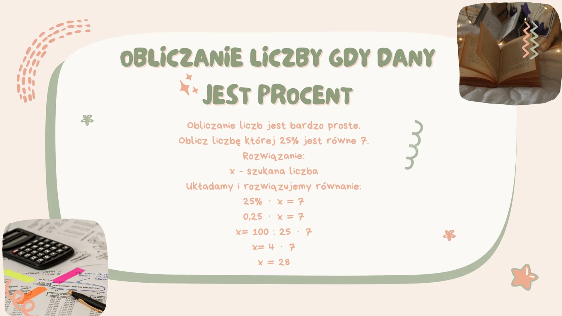 # Procenty
Canva # DO CZEGO NAM POTRZEBNE PROCENTY?
Z procentami spotykamy się codziennie. Przy ich pomocy można
wyliczyć cenę kurtki, któ