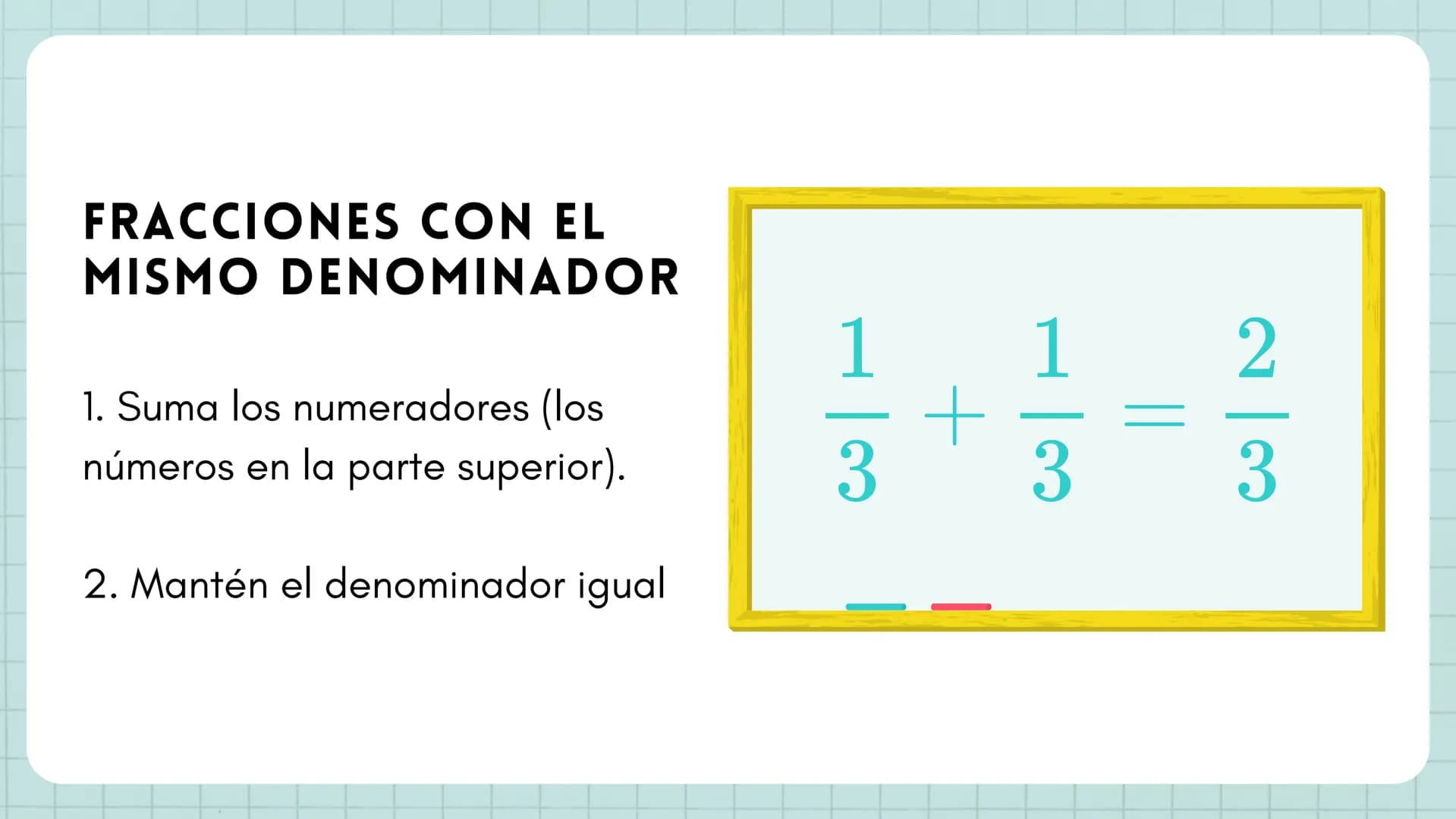 8 7
1 SUMA DE
FRACCIONES 1
3 # SUMA DE FRACCIONES
Sumar fracciones puede parecer
complicado al principio, pero se
puede hacer de manera sen