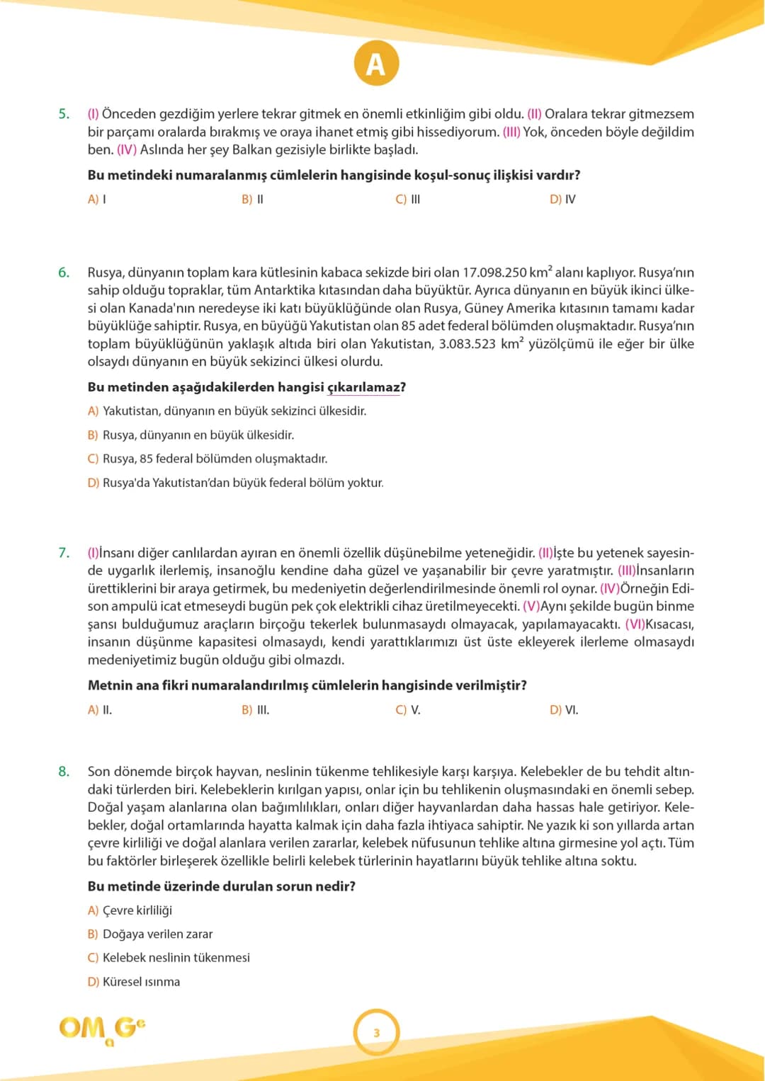 241005
7.
SINIF
SÜREÇ DEĞERLENDİRME
UYGULAMASI
A
KİTAPÇIĞI
Adı Soyadı: .................................................................