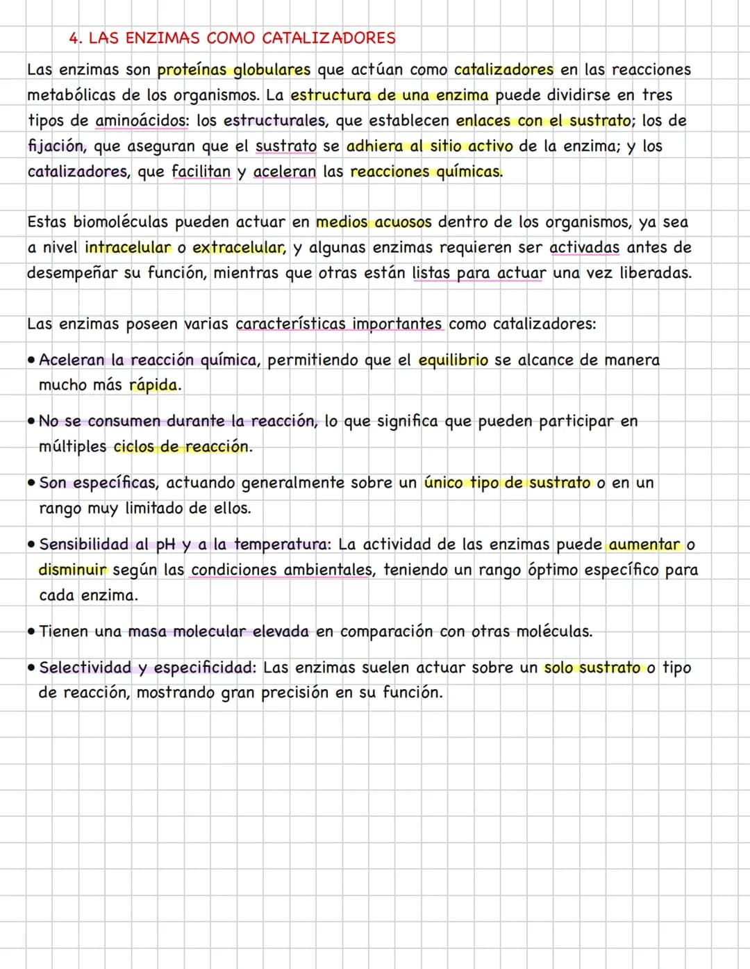 # LAS ENZIMAS
1. LAS ENZIMAS
En las células, constantemente ocurren reacciones químicas necesarias para sintetizar
nuevas moléculas o degr