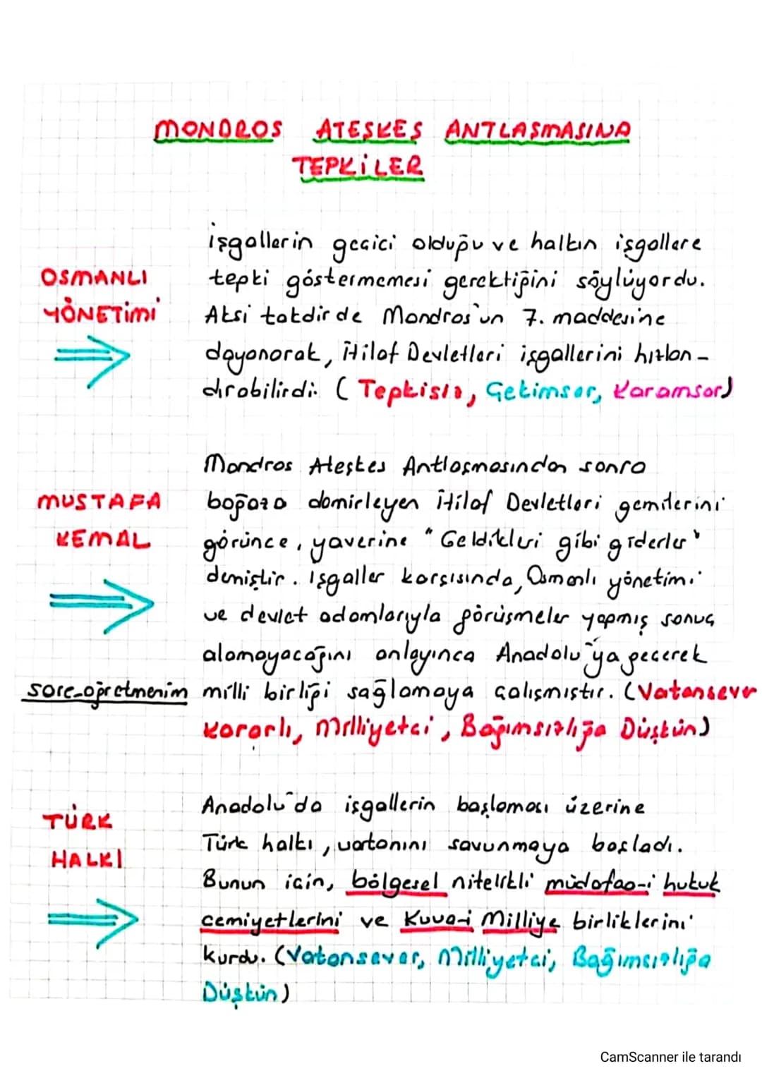 Antlaşma Maddalari
Yorumu
* Boğazlar açılacak ve bu yerlerdeki istanbulu baskı altında
istihtamlor (kaleler) itilaf Devletlerince tutmak v