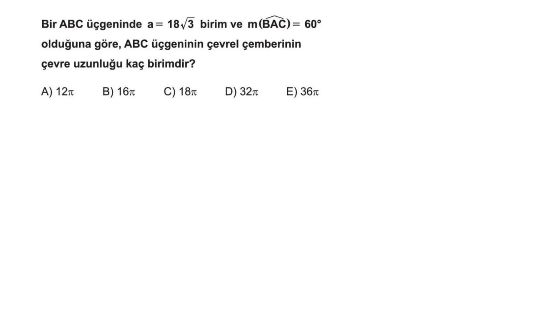 # TRİGONOMETRİ-2 DEVAMI # Üçgende Trigonometrik Teoremler
A) Kosinüs Teoremi
Bir ABC üçgeninin kenar uzunlukları a birim, b birim ve c bir