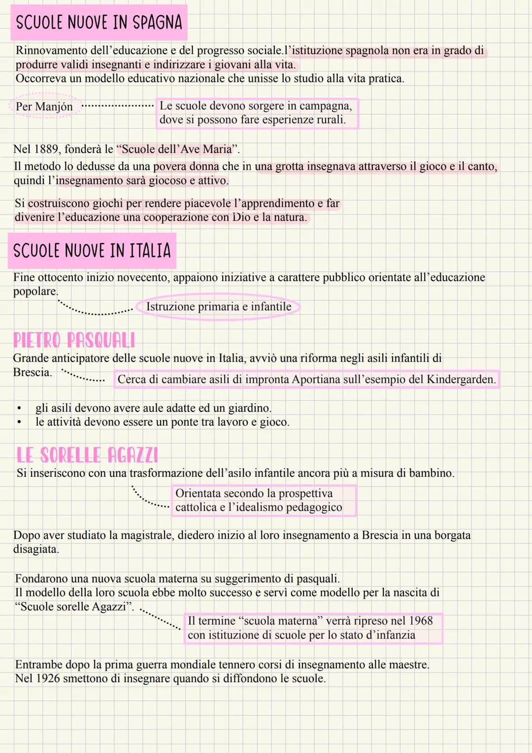 # SCUOLE NUOVE 800-900
Sono istituti scolastici nati come risposta autonoma a problemi legati ad un contesto storico sociale. Ci
fu un gran