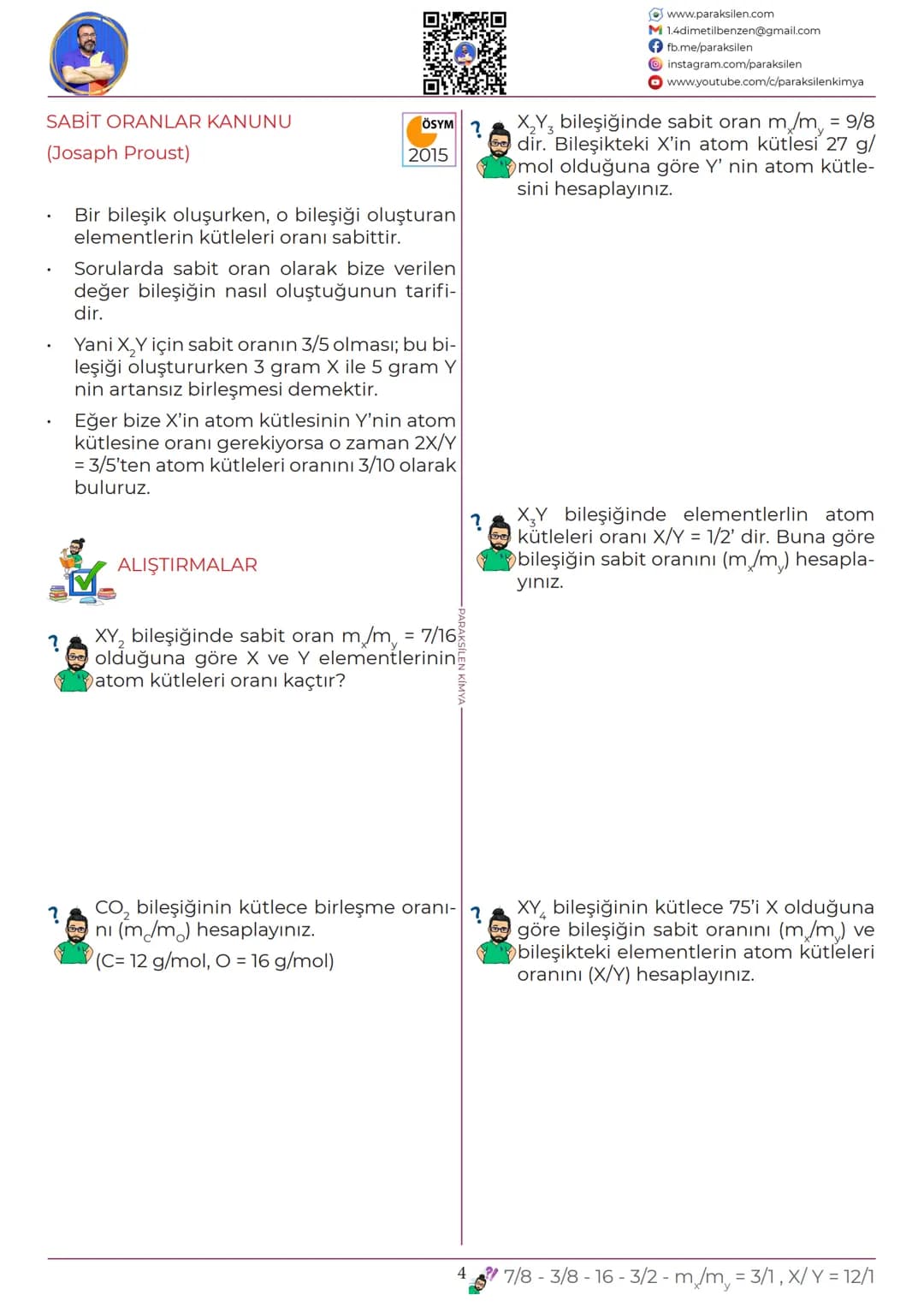 # TYT
## 07
# KİMYANIN
# TEMEL
# KANUNLARI
www.youtube.com/@paraksilen
www.paraksilen.com
@paraksilenkimya ?
Ağzı açık bir kapta bir mikta