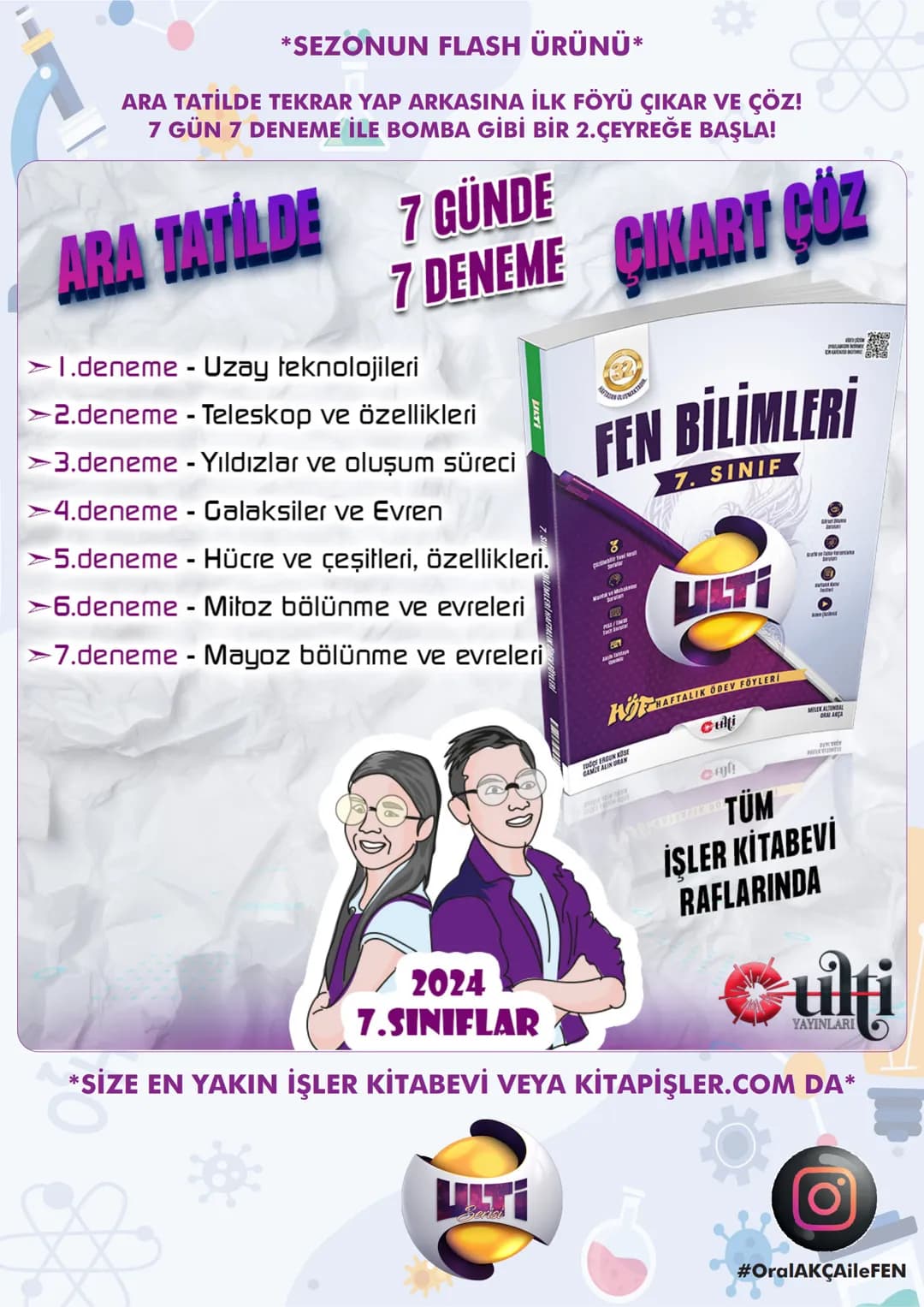# 7.SINIF
# FEN BİLİMLERİ
OralAKÇA'nın notları ile
KASIM
ARA
TEKRAR
UTI # 1.ÜNİTE GÜNEŞ SİSTEMİ VE ÖTESİ
7. Lünite
Uzay araşhrmalan
Güne